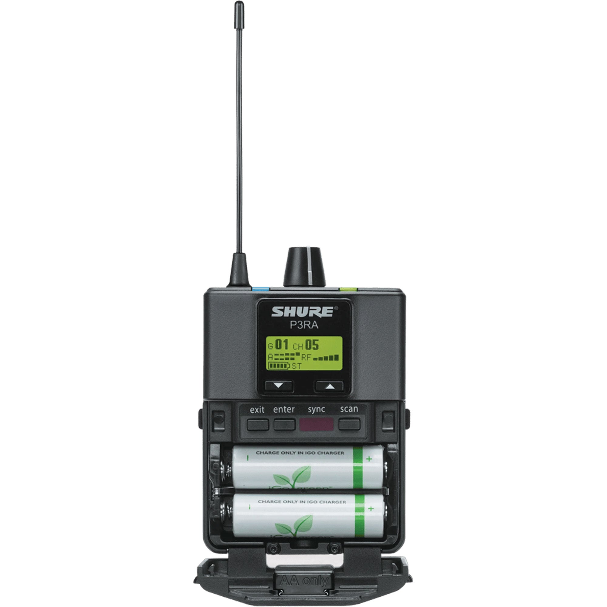Shure P3RA Bodypack Receiver for PSM300 In-Ear Personal Monitoring System (J13: 566-590 MHz)