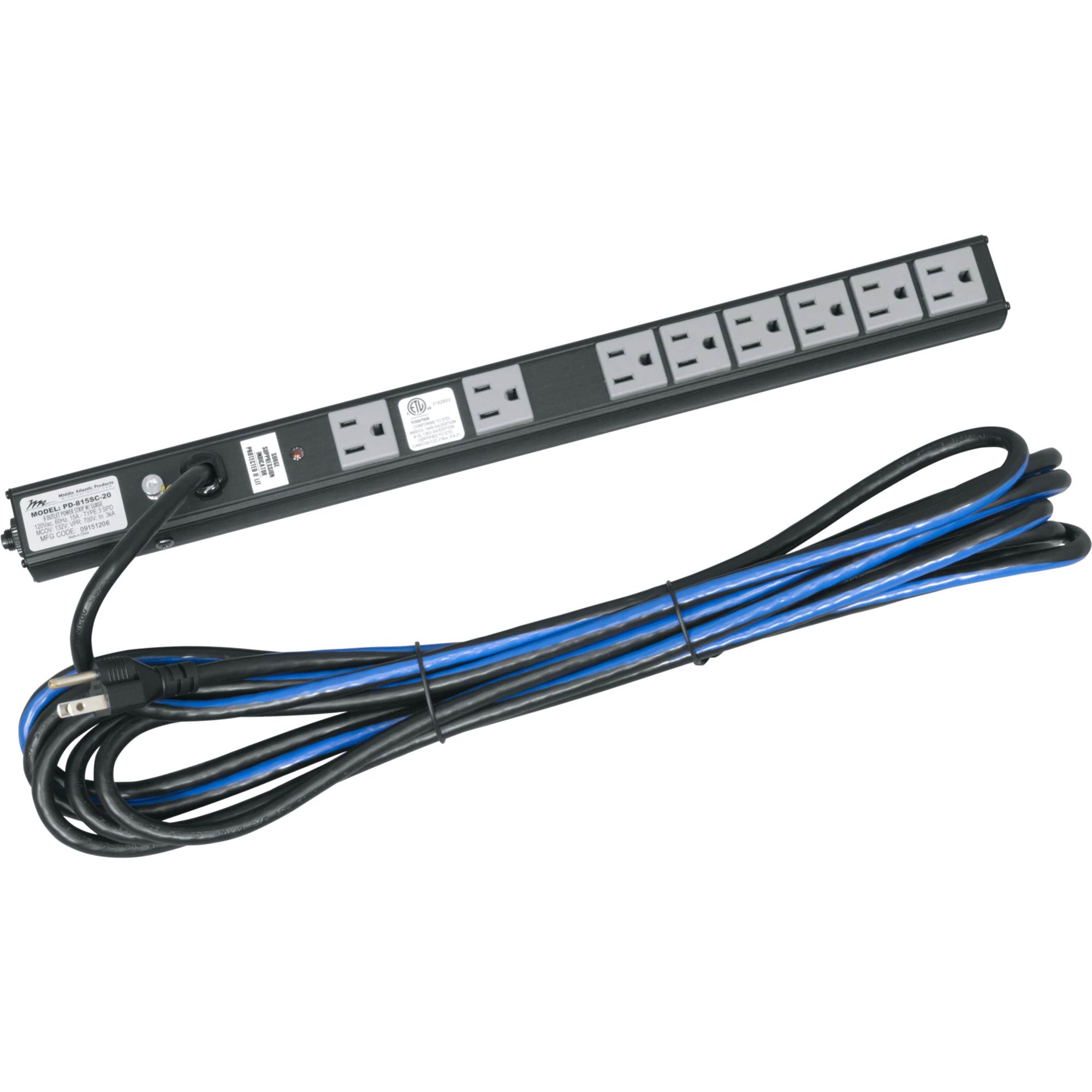 Middle Atlantic PD-815SC-20 Rackmount Power Strip (8-Outlet, 15 Amp)