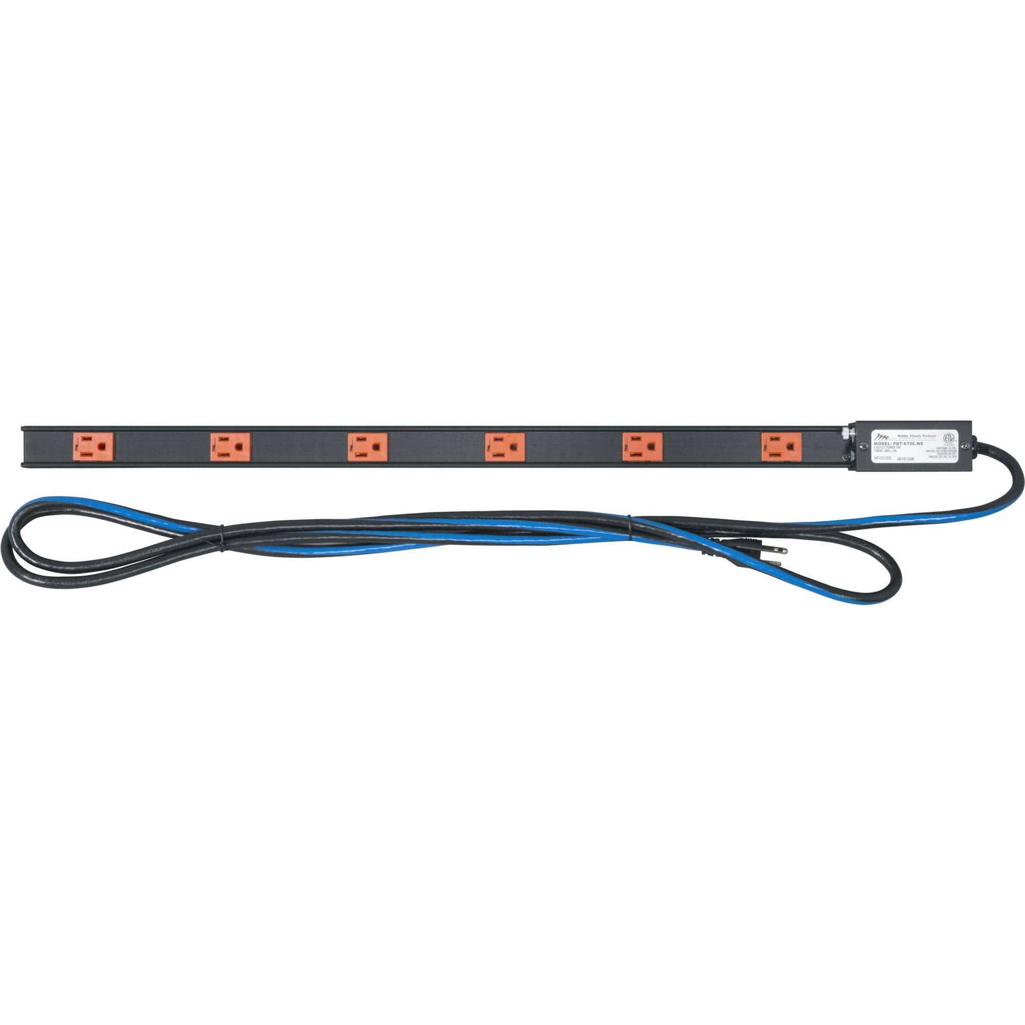 Middle Atlantic PDT-615C-NS Thin Power Distribution Strip (6-Outlet, 15 Amp)