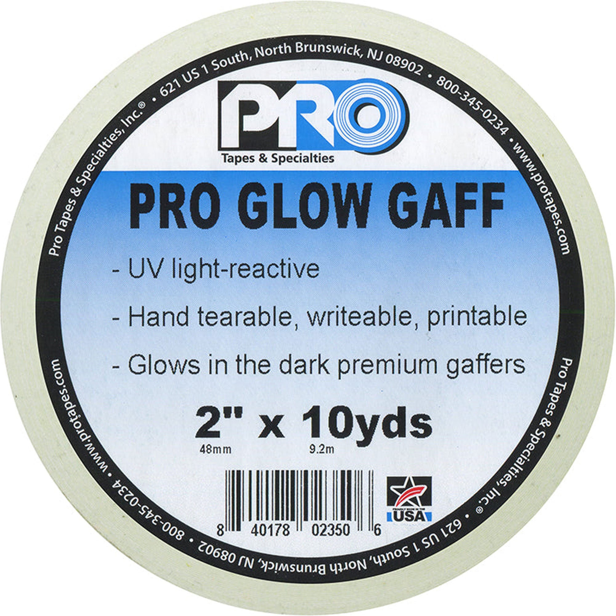 ProTapes Pro Glow Gaff Glow in the Dark Gaffers Tape 2" x 10yds