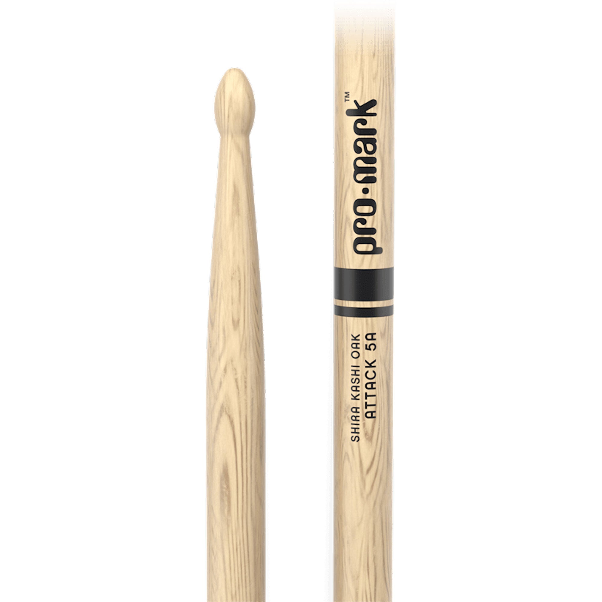 D'Addario ProMark PW5AW Classic Attack 5A Shira Kashi Oak Drumsticks, Oval Wood Tip (Pair) Image 4