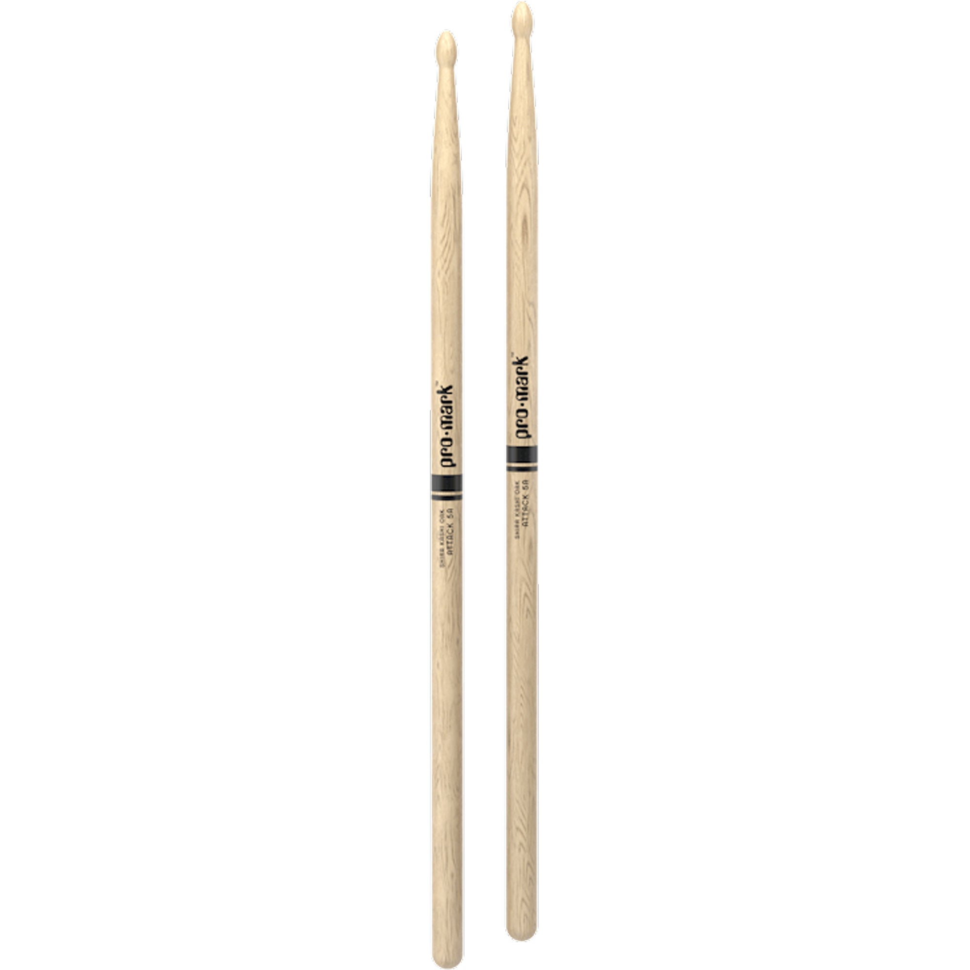 D'Addario ProMark PW5AW Classic Attack 5A Shira Kashi Oak Drumsticks, Oval Wood Tip (Pair) Image 1