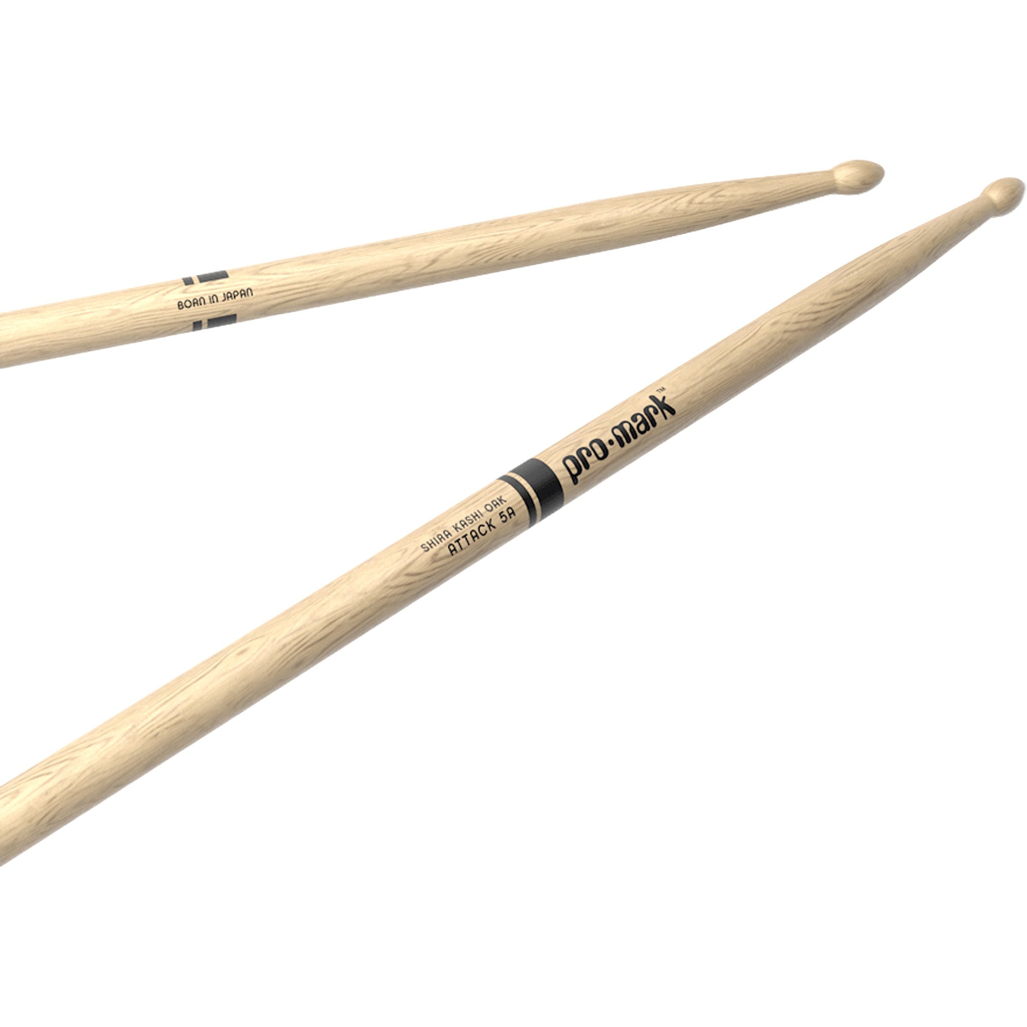 D'Addario ProMark PW5AW Classic Attack 5A Shira Kashi Oak Drumsticks, Oval Wood Tip (Pair) Image 2