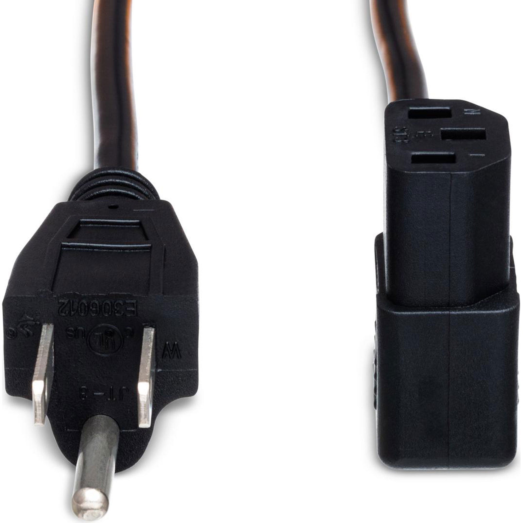 Hosa PWC-141.5R Power Cord 18 AWG, Right-Angle IEC C13 to NEMA 5-15P (1.5')