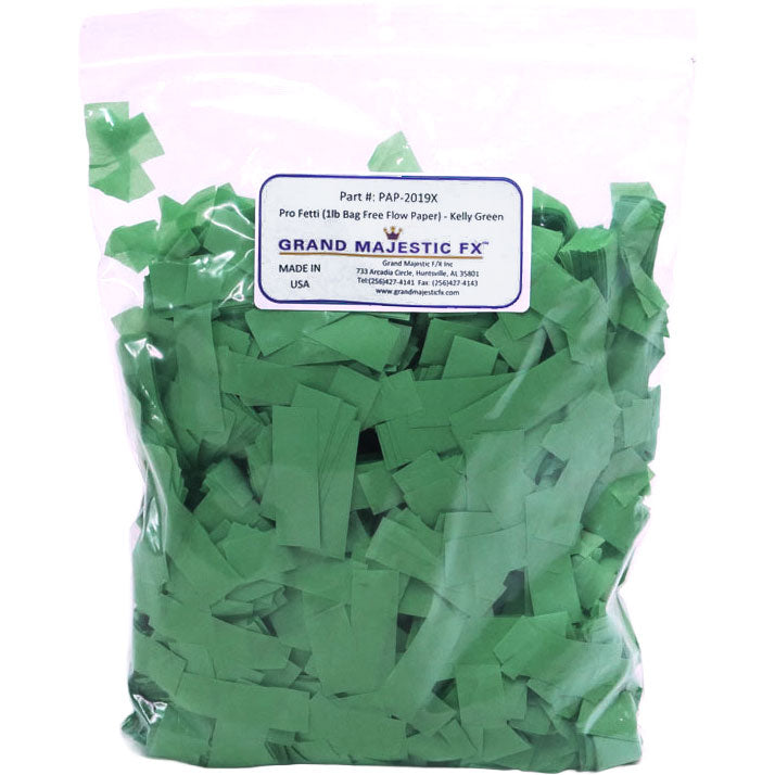 Grand Majestic FX Pro Fetti 10lb Bag of Free Flow Paper Confetti (Kelly Green)