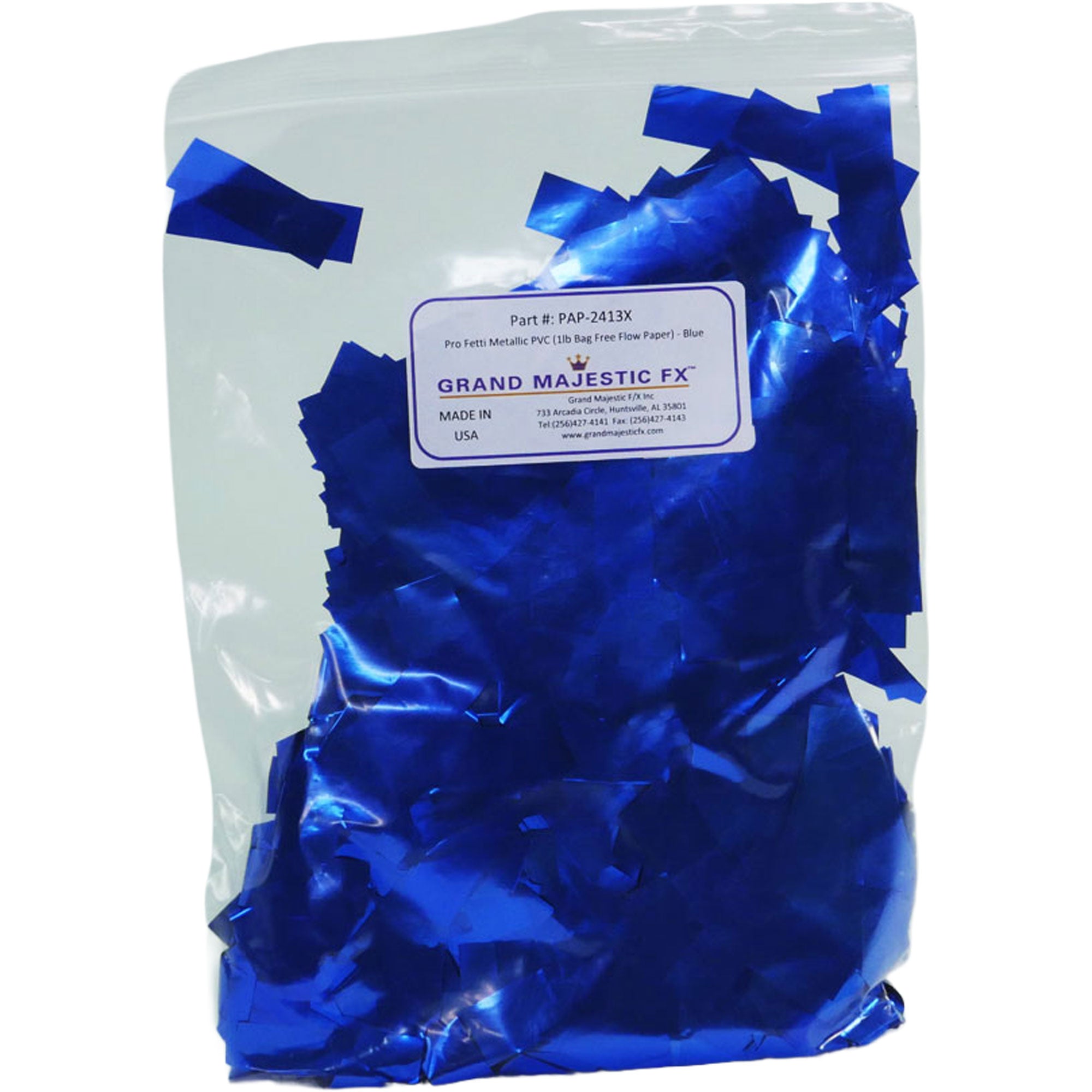 Grand Majestic FX Pro Fetti 10lb Bag of Free Flow Metallic PVC Mylar Confetti (Blue)