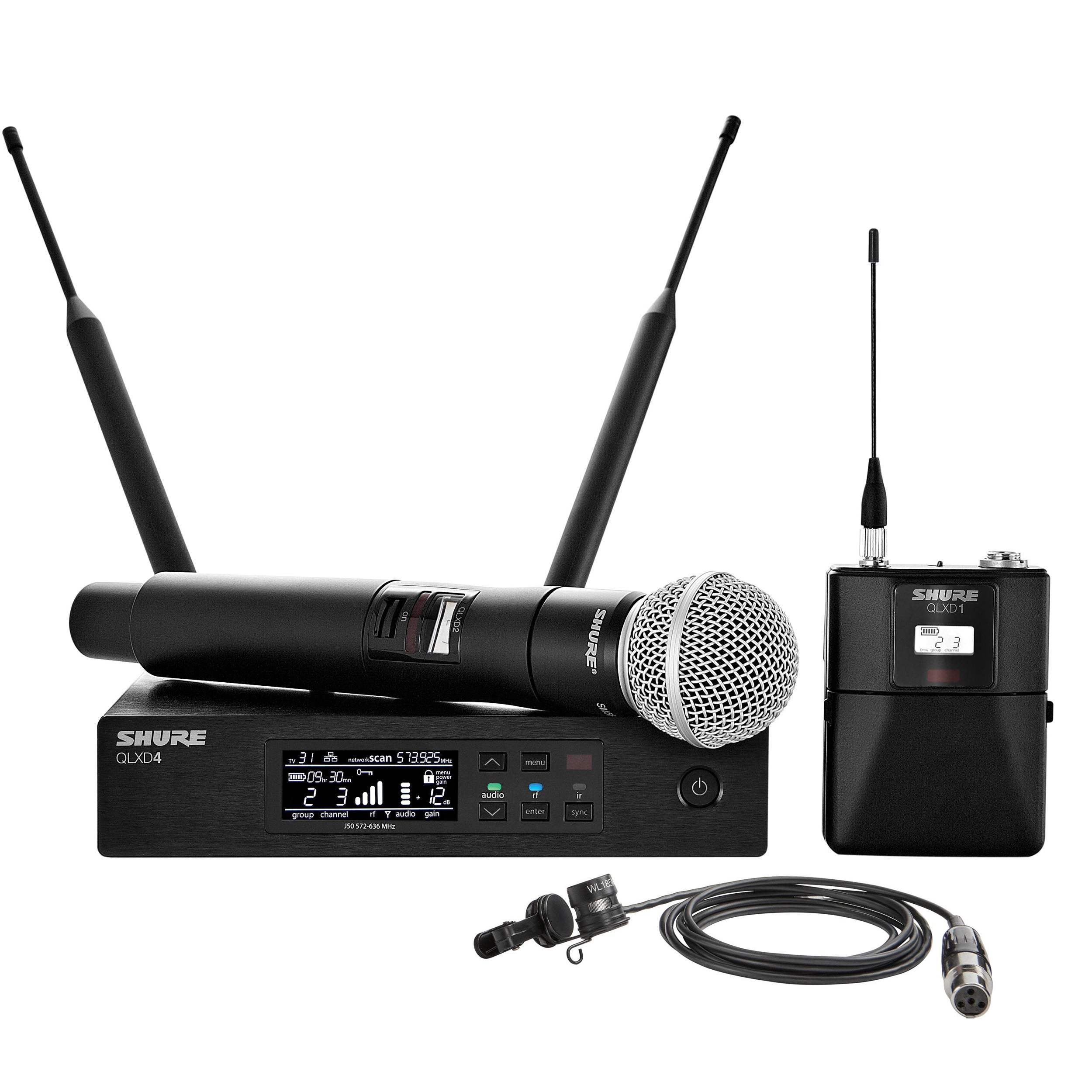Shure QLXD124/85m Digital Wireless Combo Microphone System (V50: 174-216 MHz)