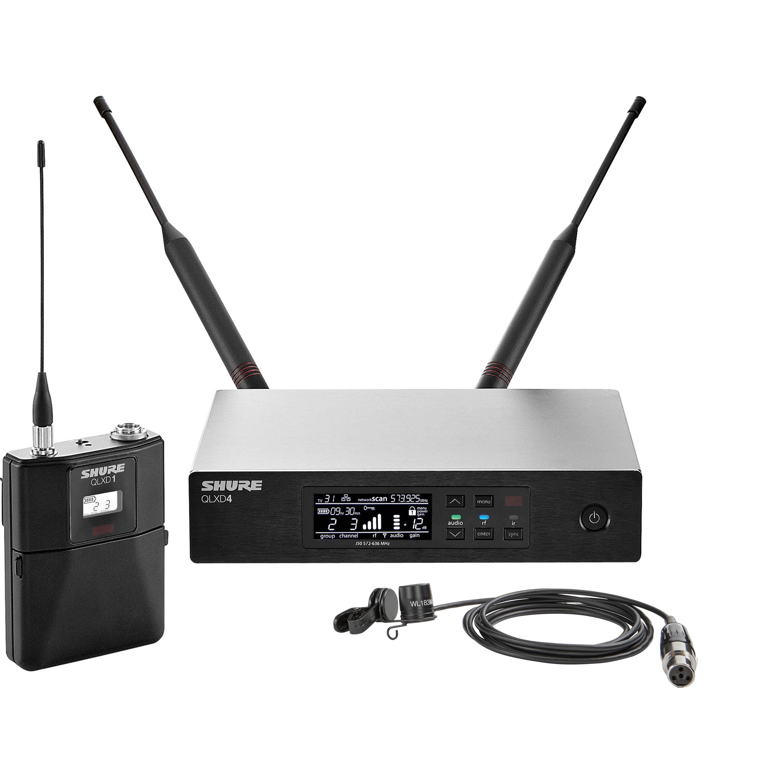 Shure QLXD14/83m Digital Wireless Lavalier Microphone System (J50A, 572-616 MHz)