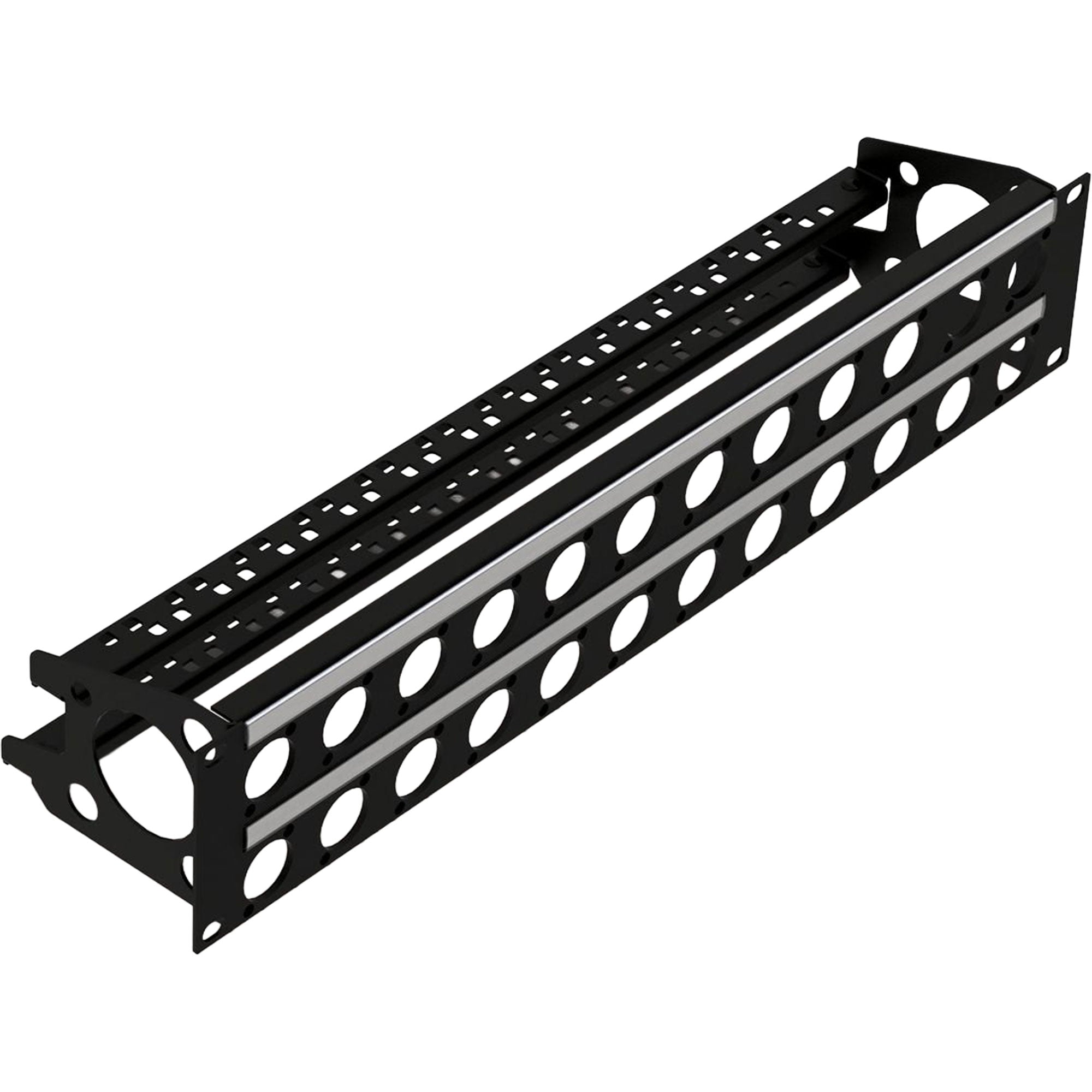 Penn Elcom R2269-2UK-24 Rack Panel Punched for Neutrik D-Style with Cable Support Bar (2U, 24 Hole)