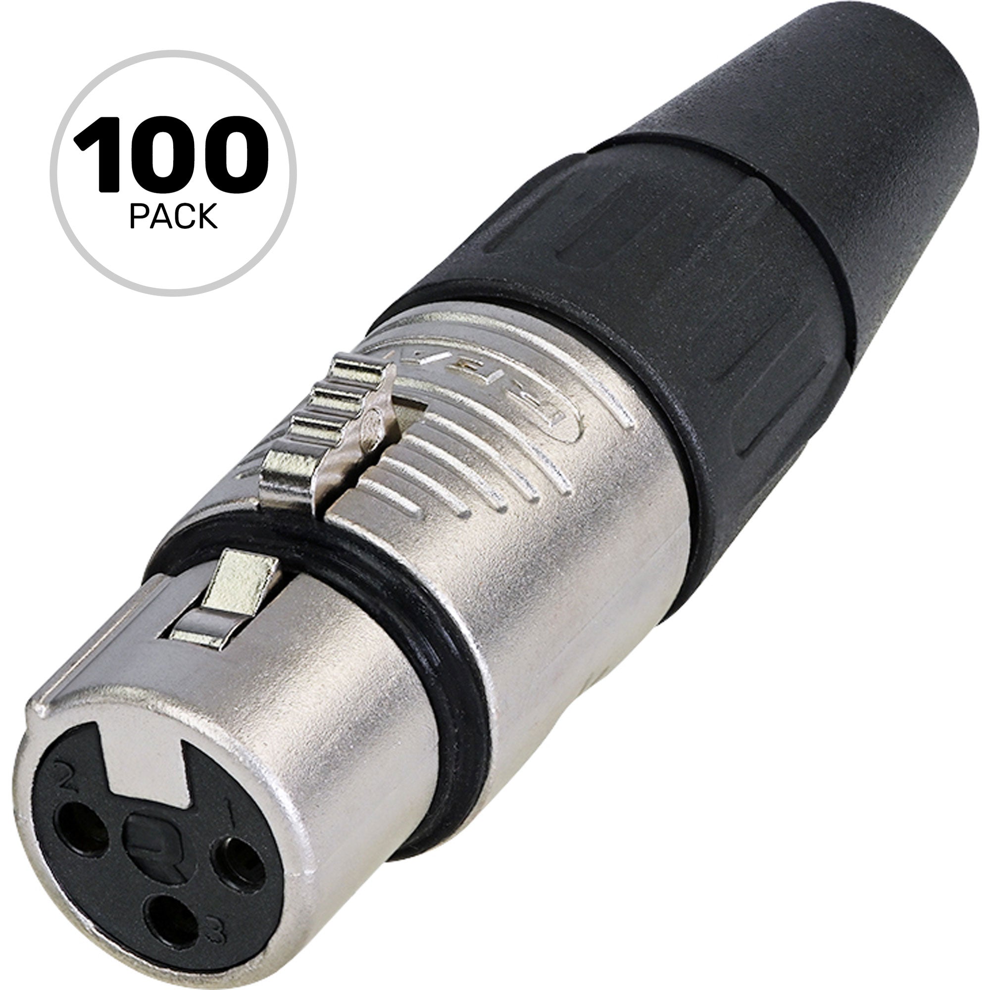 Neutrik Rean RC3F Female 3-Pin XLR Cable Connector (Nickel/Silver, Box of 100)