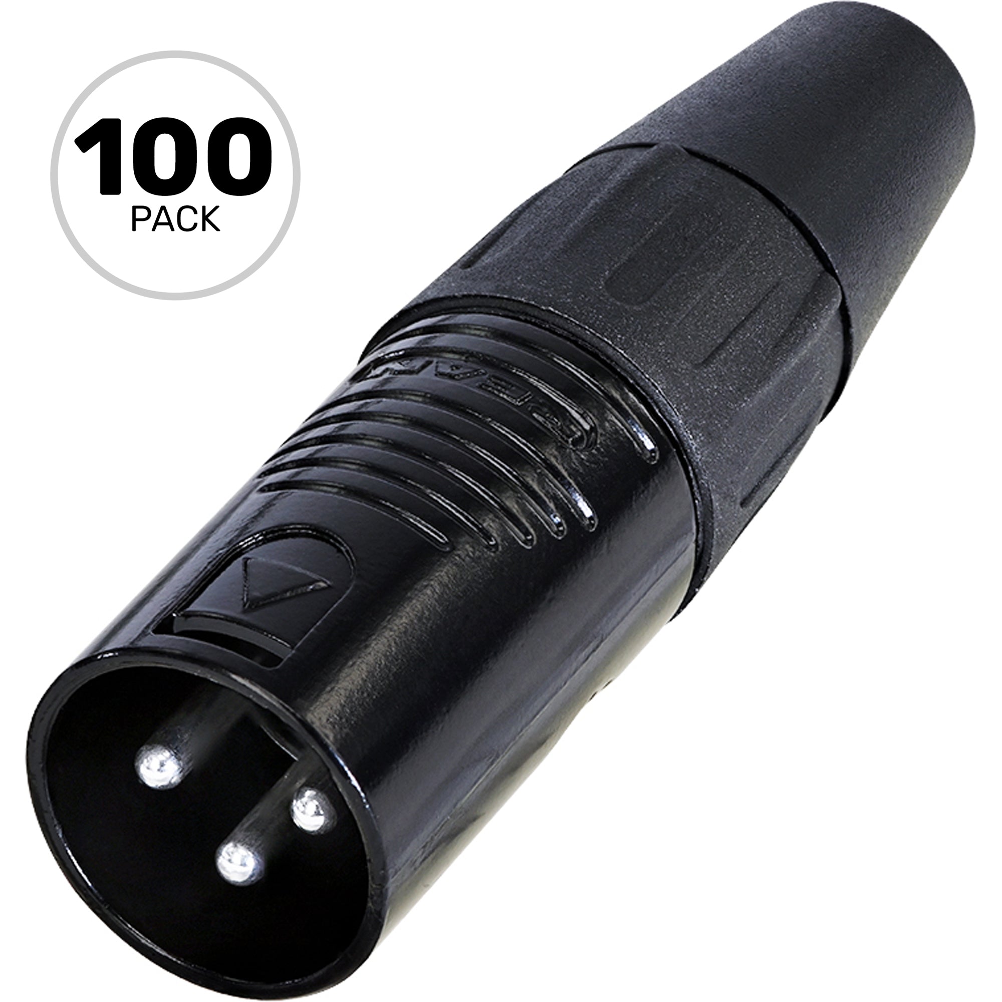 Neutrik Rean RC3M-BAG Male 3-Pin XLR Cable Connector (Black/Silver, Box of 100)