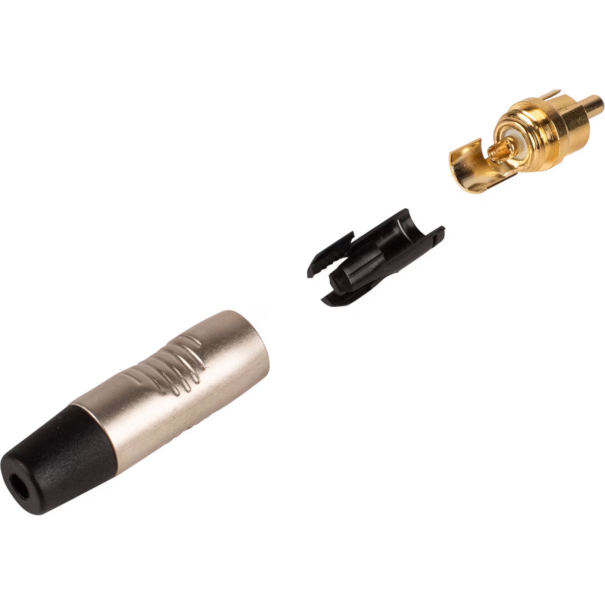 Neutrik Rean RF2C-AU-0 Male RCA Phono Plug with Gold Plated Contacts (Nickel/Black, Box of 100)