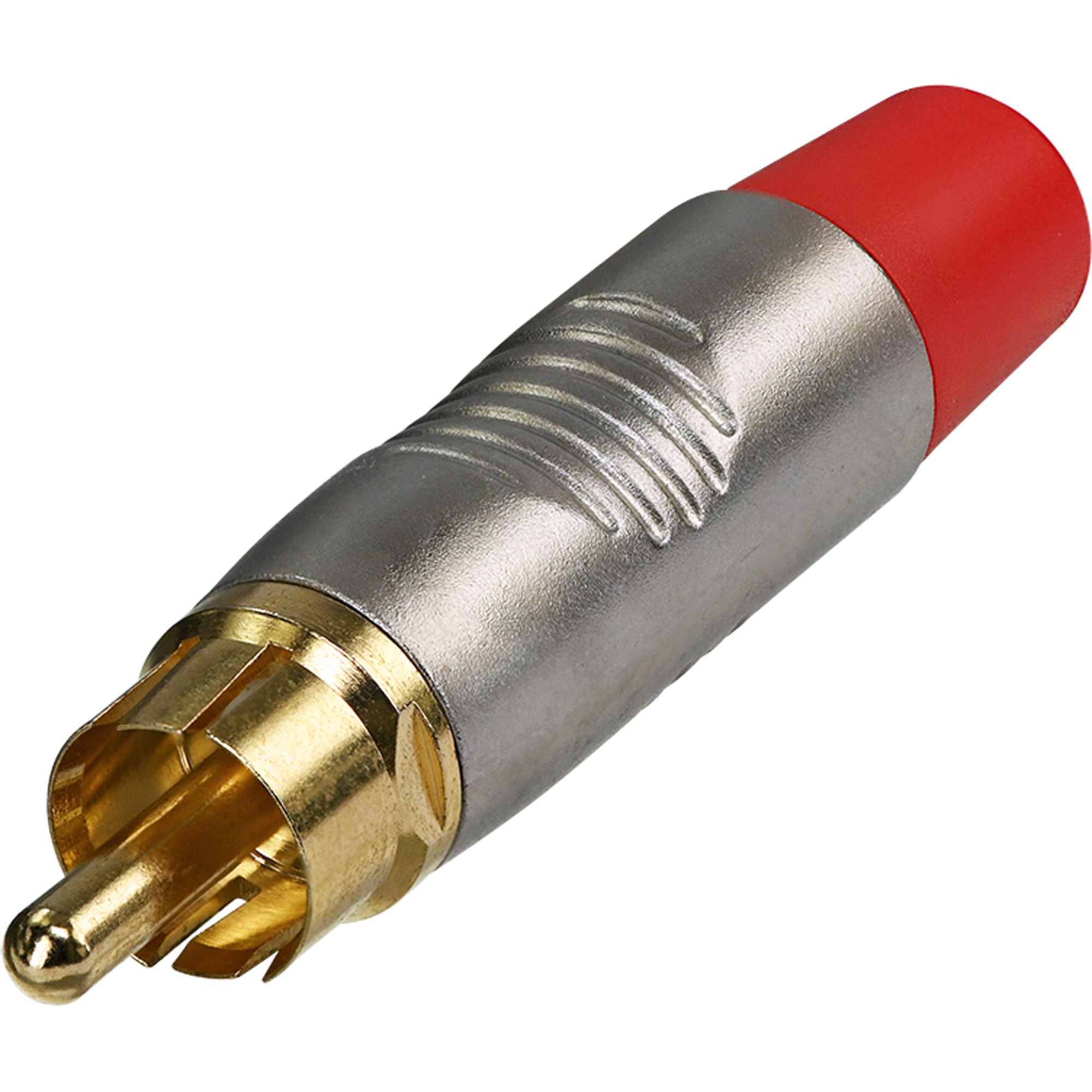 Neutrik Rean RF2C-AU-2 Male RCA Phono Plug with Gold Plated Contacts (Nickel/Red, Box of 100)