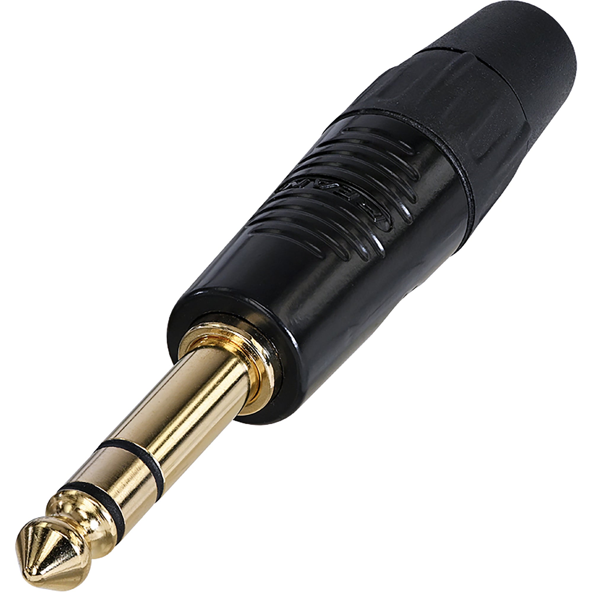 Neutrik Rean RP3C-B Finger Groove 1/4" TRS Stereo Plug (Black/Gold, Box of 100)