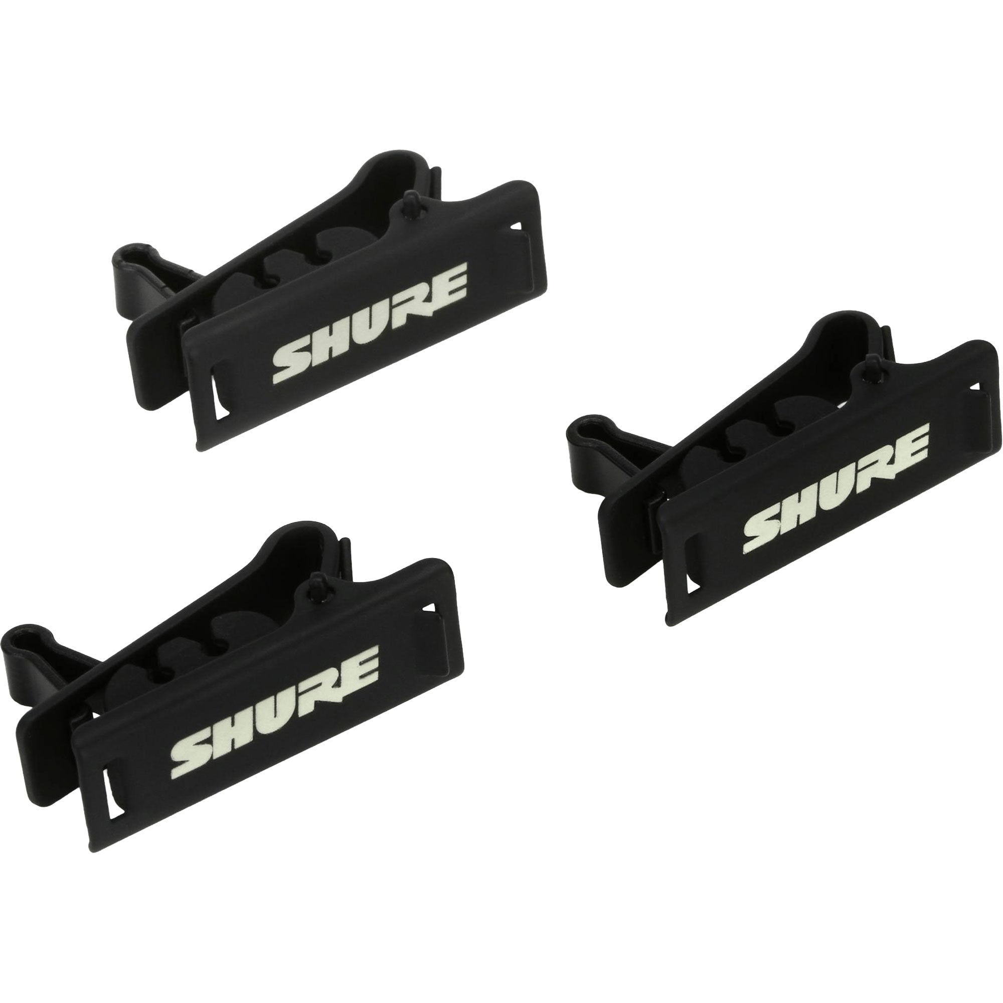 Shure RPM40STC/B Single Tie Clip for TwinPlex Lavalier Microphones (3 Pack, Black)