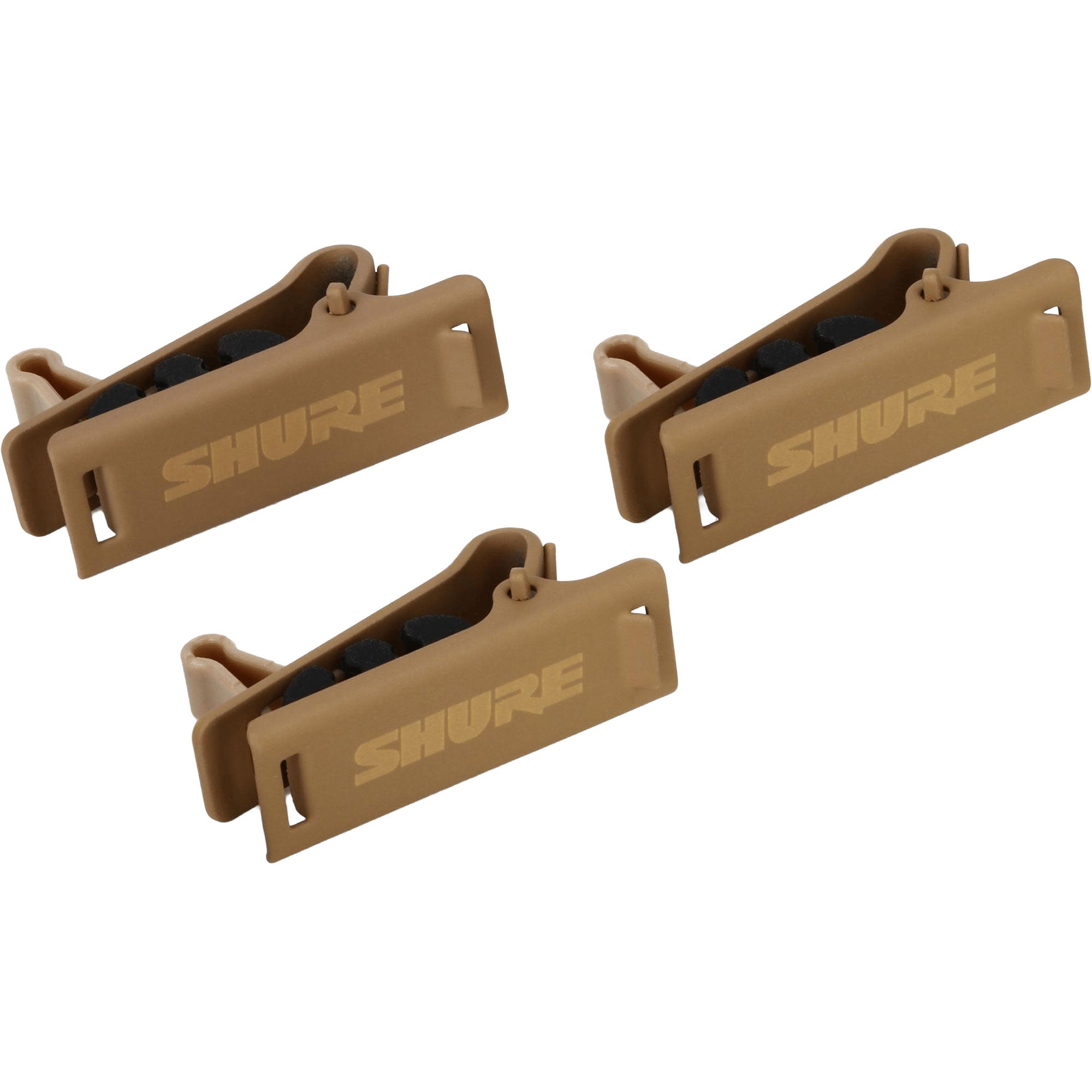 Shure RPM40STC/C Single Tie Clip for TwinPlex Lavalier Microphones (3 Pack, Cocoa)