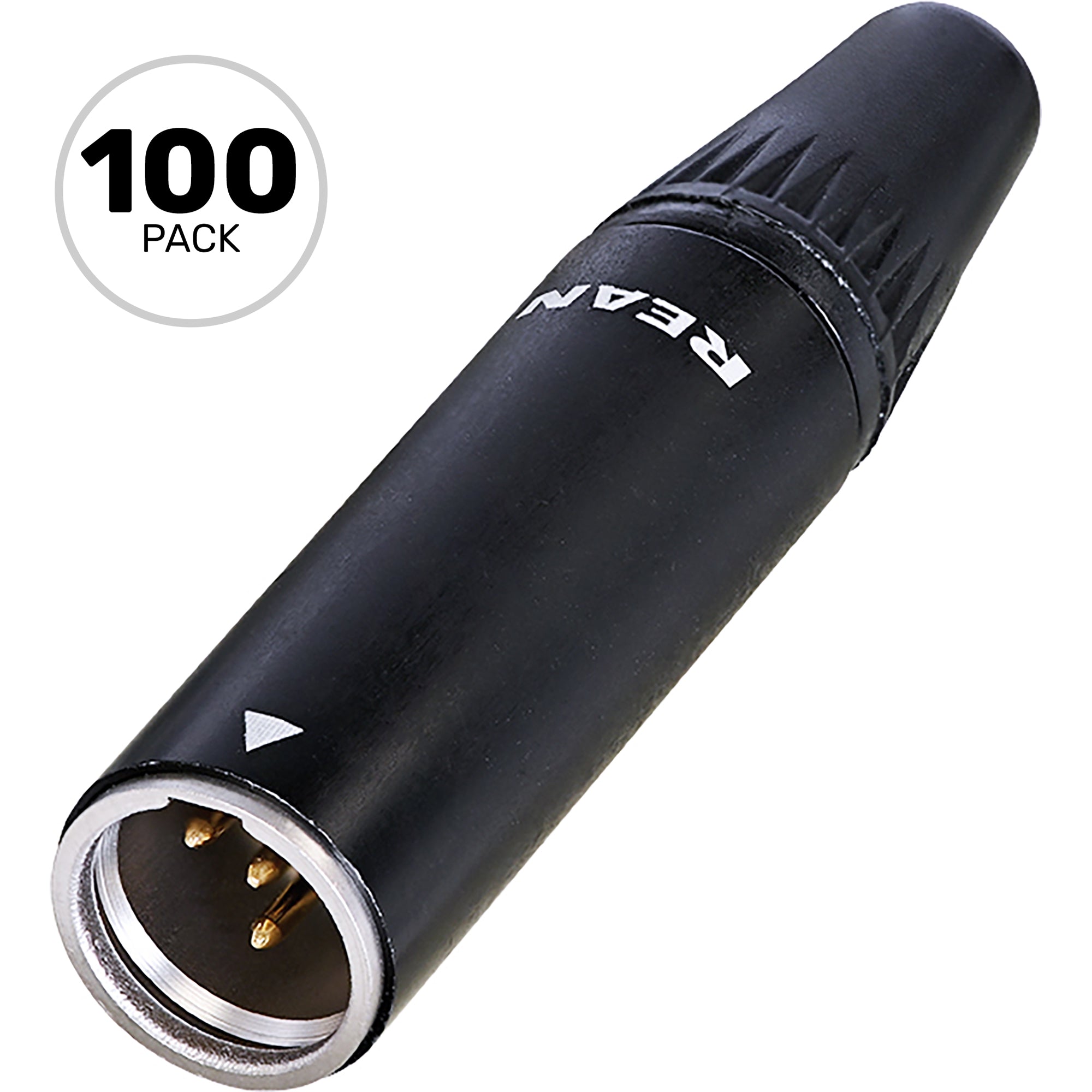 Neutrik Rean RT4MC-B Male 4-Pin Tiny XLR Connector (Black/Gold, Box of 100)