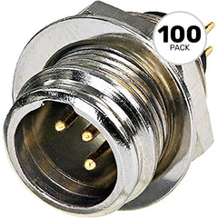 Neutrik Rean RT4MP Male 4-Pin Tiny XLR Chassis Connector (Nickel/Gold, Box of 100) Image 1