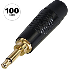 Neutrik Rean RTP2C-B 3.5mm TS Mono Phone Plug (Black/Gold, Box of 100) Image 1