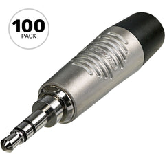 Neutrik Rean RTP3C 3.5mm TRS Stereo Phone Plug (Nickel/Silver, Box of 100) Image 1