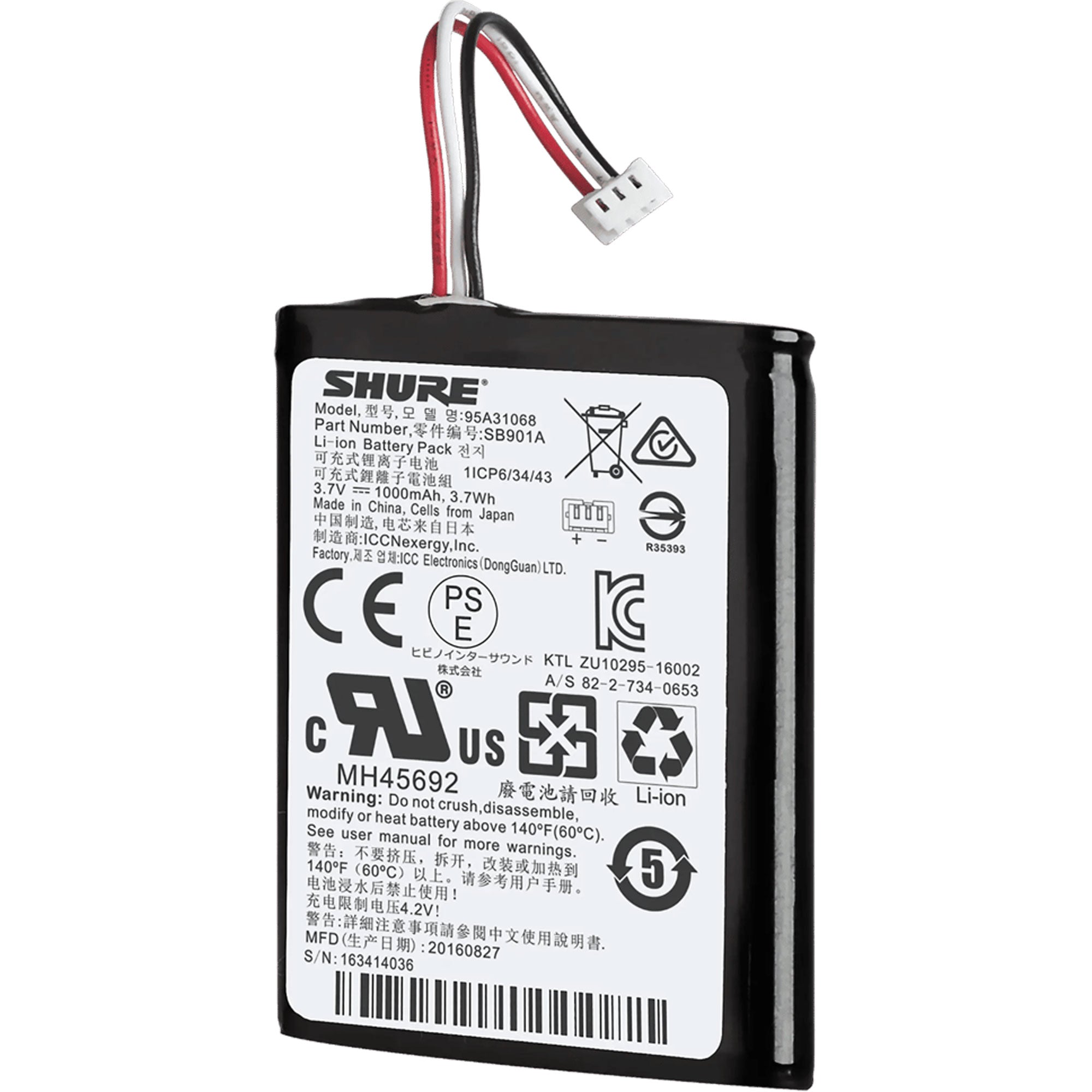 Shure SB901A Lithium-Ion Rechargeable Battery