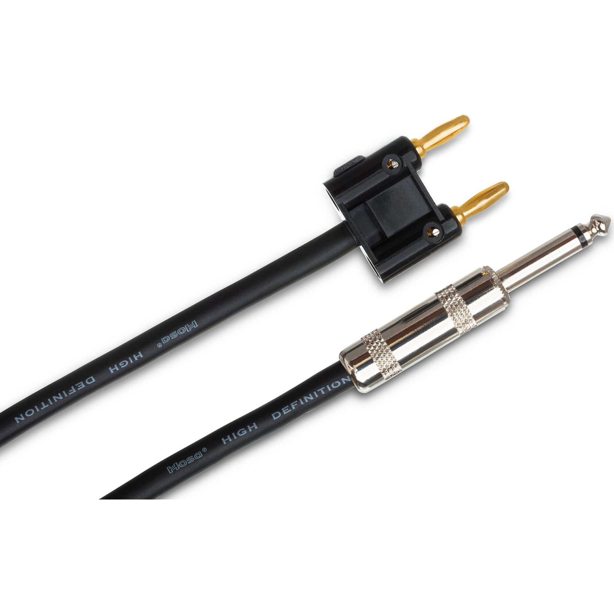 Hosa SKJ-630BN 1/4" TS to Dual Banana 16 AWG Speaker Cable (30')