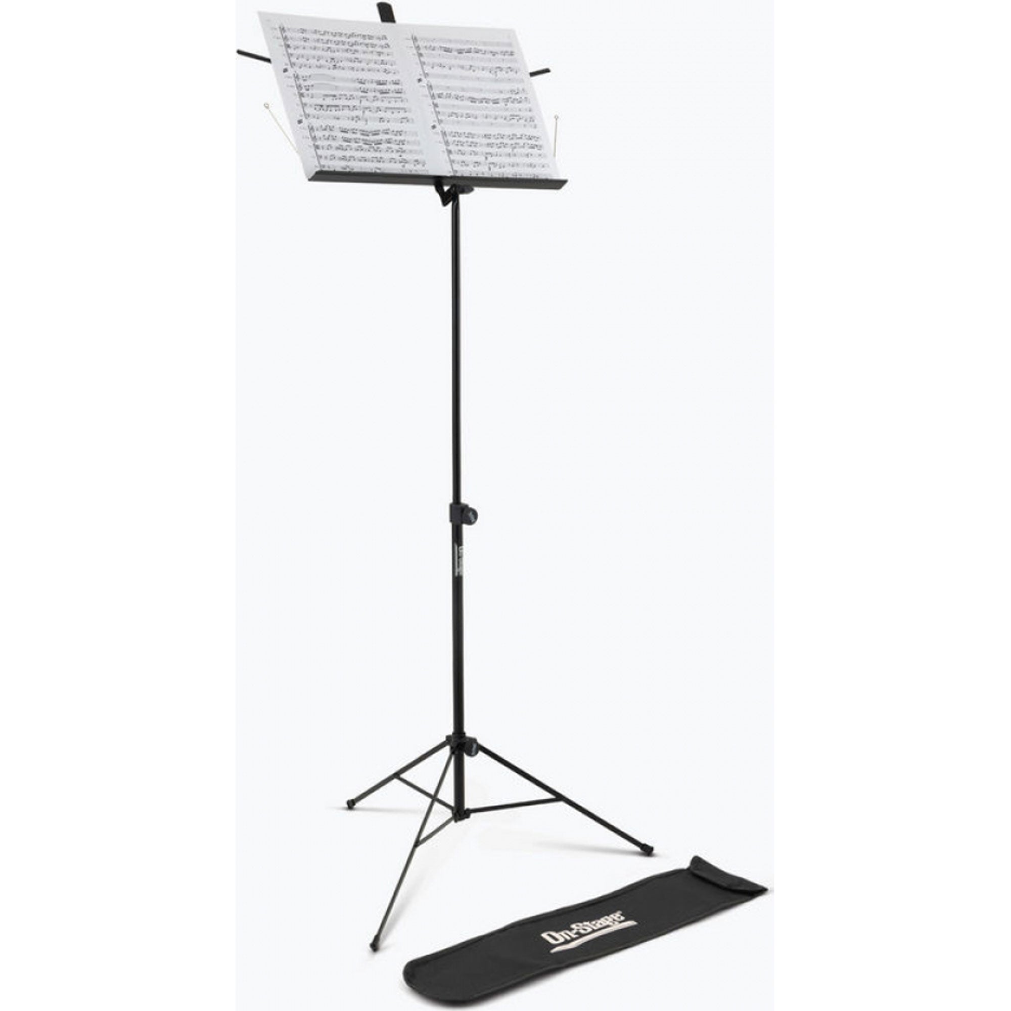 On-Stage SM7122BB Compact Sheet Music Stand with Bag (Black)