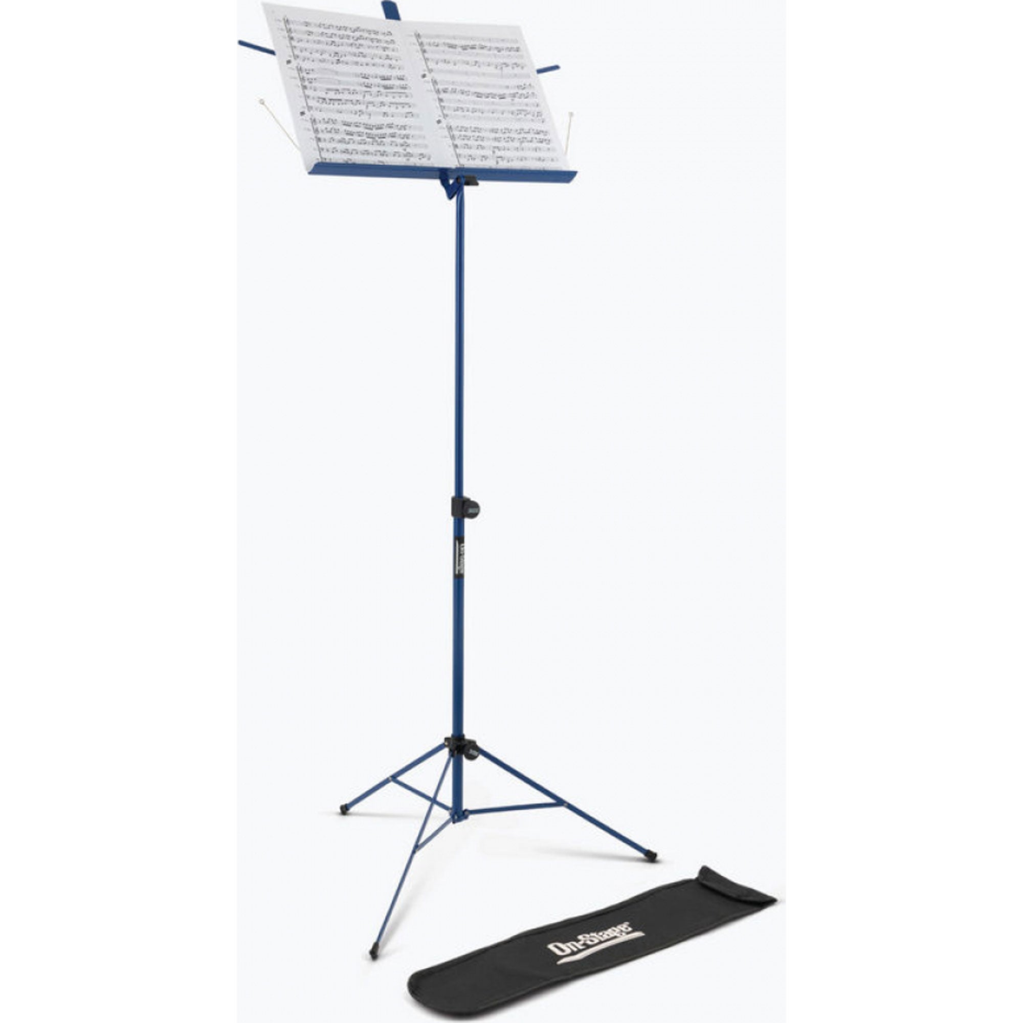 On-Stage SM7122DBB Compact Sheet Music Stand with Bag (Dark Blue)