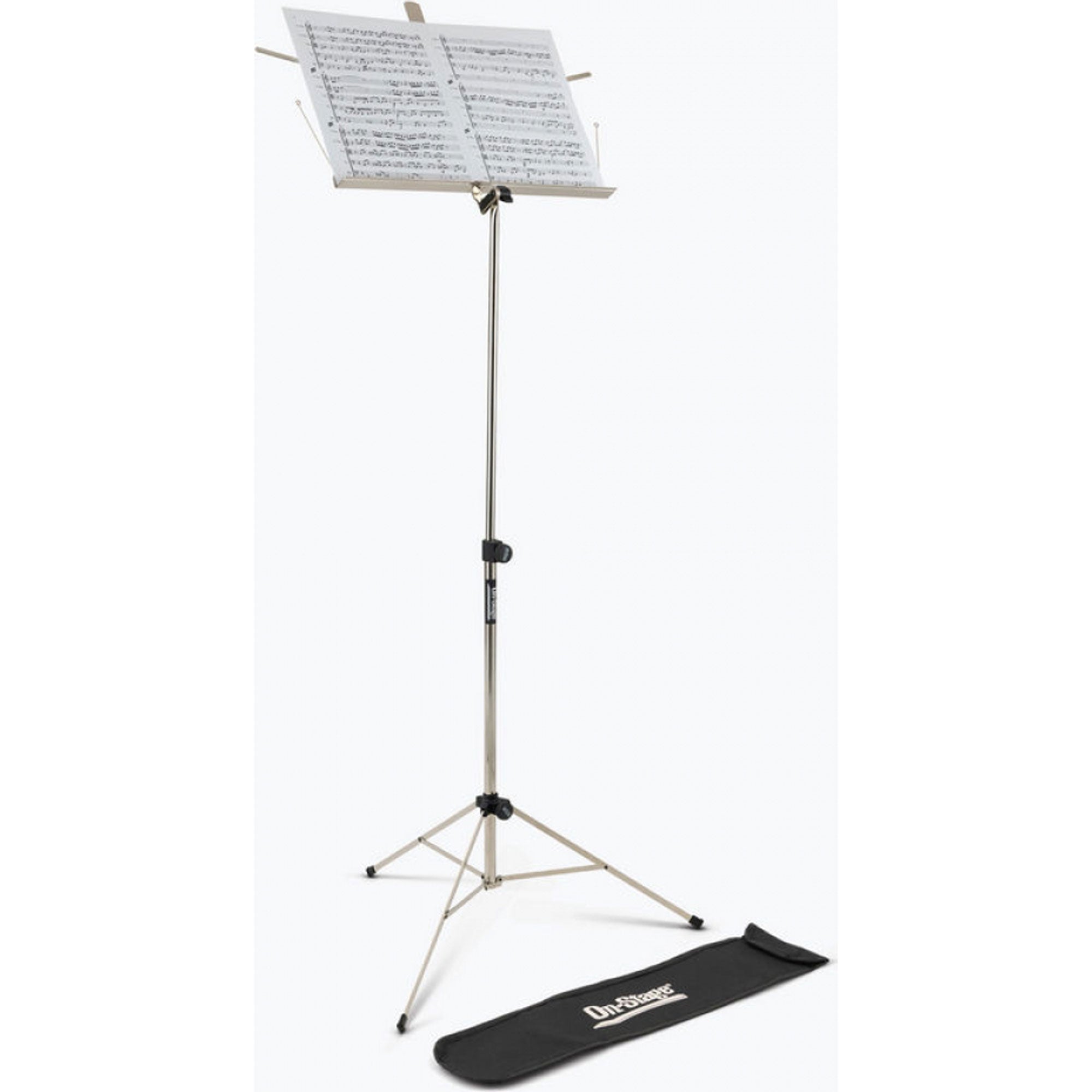 On-Stage SM7122NB Compact Sheet Music Stand with Bag (Nickel)
