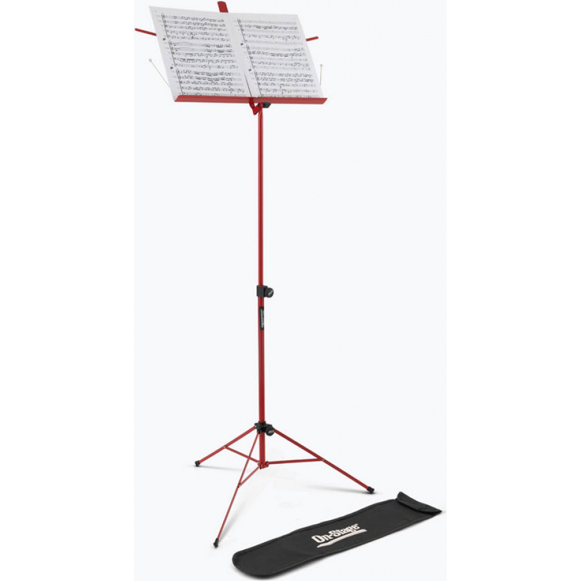 On-Stage SM7122RB Compact Sheet Music Stand with Bag (Red)