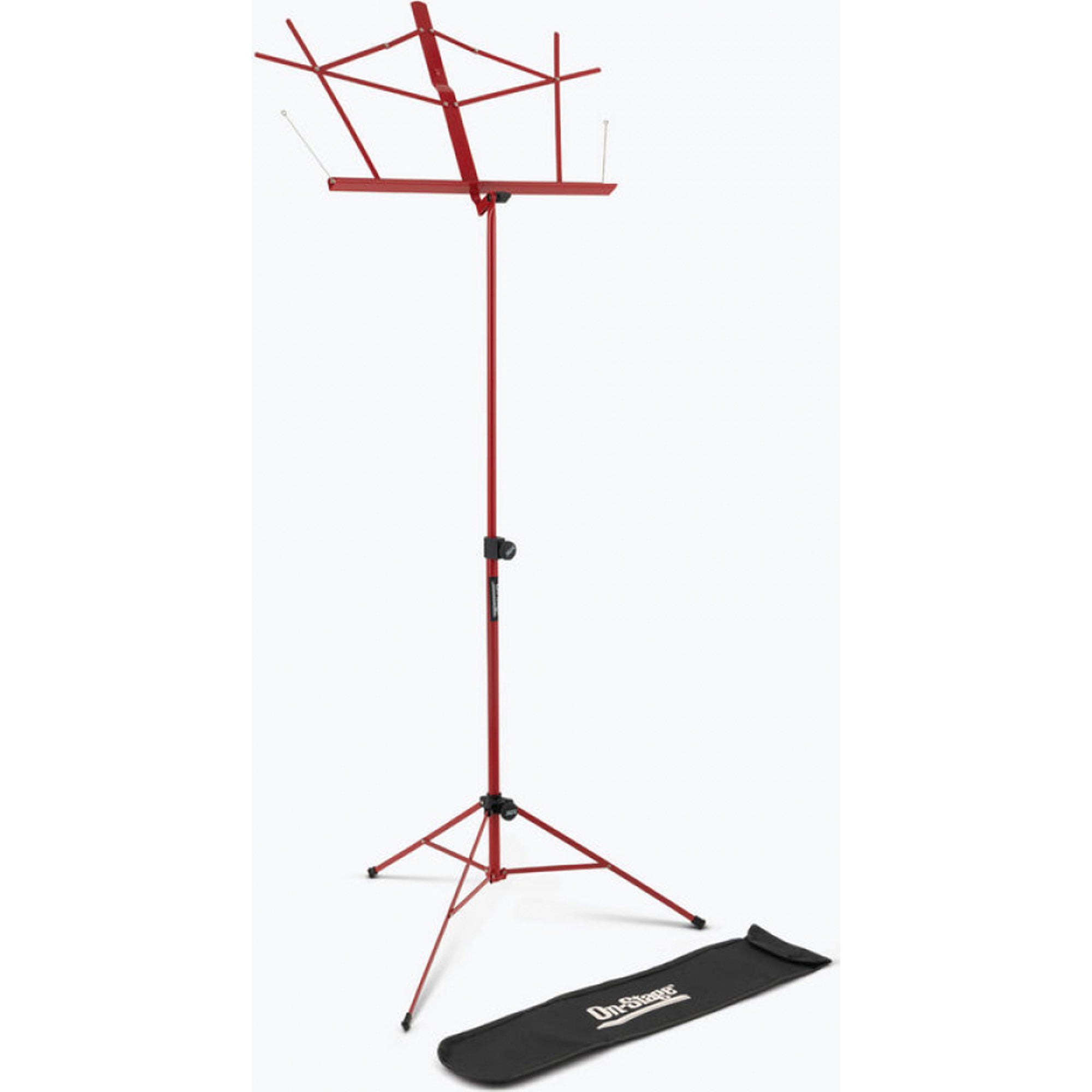 On-Stage SM7122RB Compact Sheet Music Stand with Bag (Red)