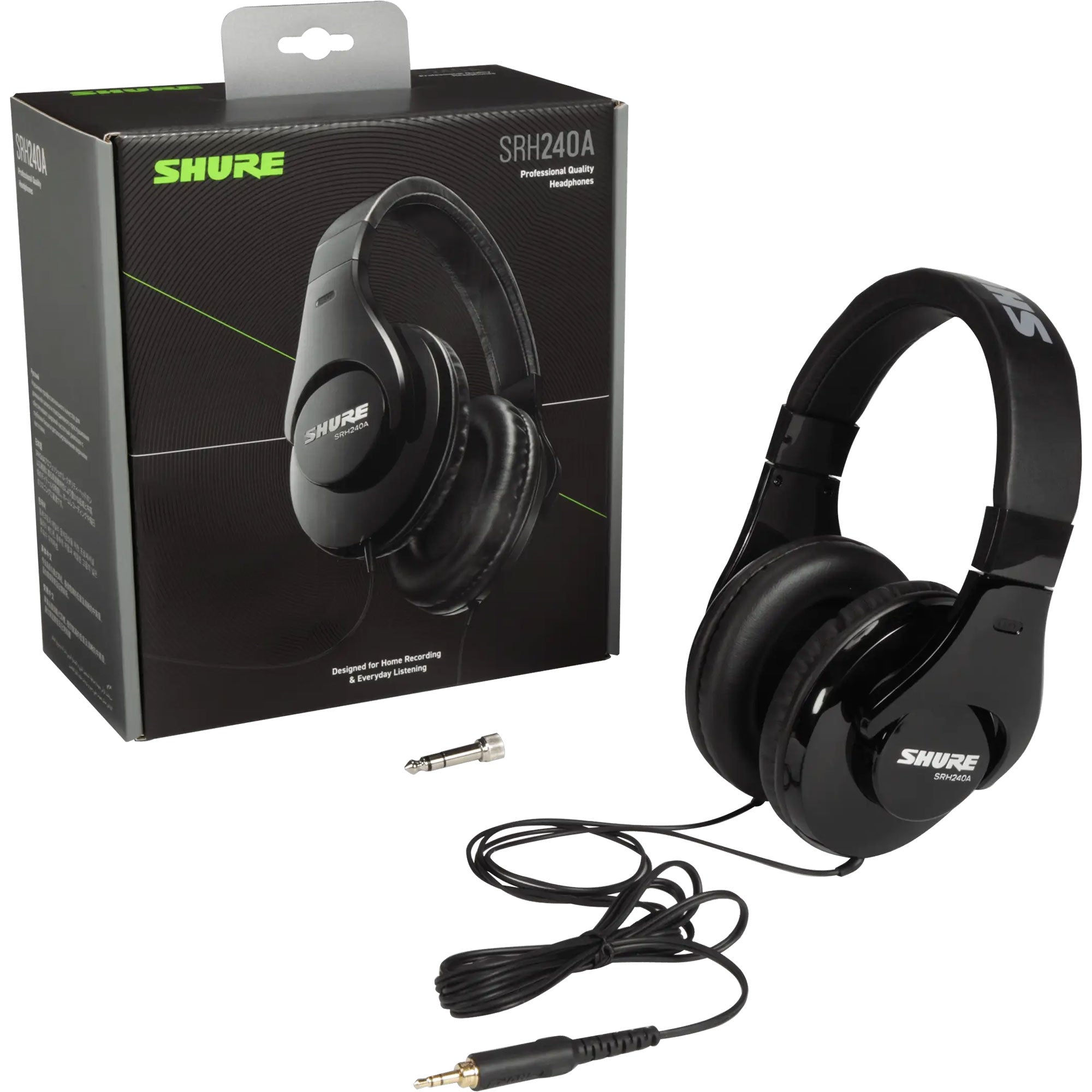 Shure SRH240A Closed-Back Over-Ear Headphones (New Packaging)