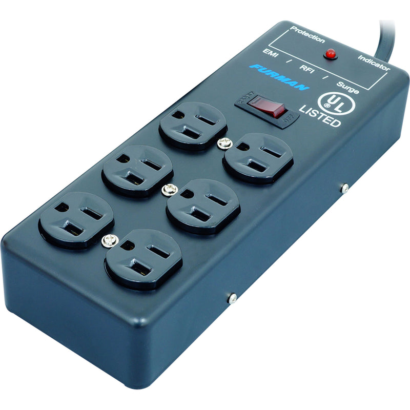 Furman SS-6B Pro Pro Plugs Series 6-Outlet 2x3 Surge Protector (15')