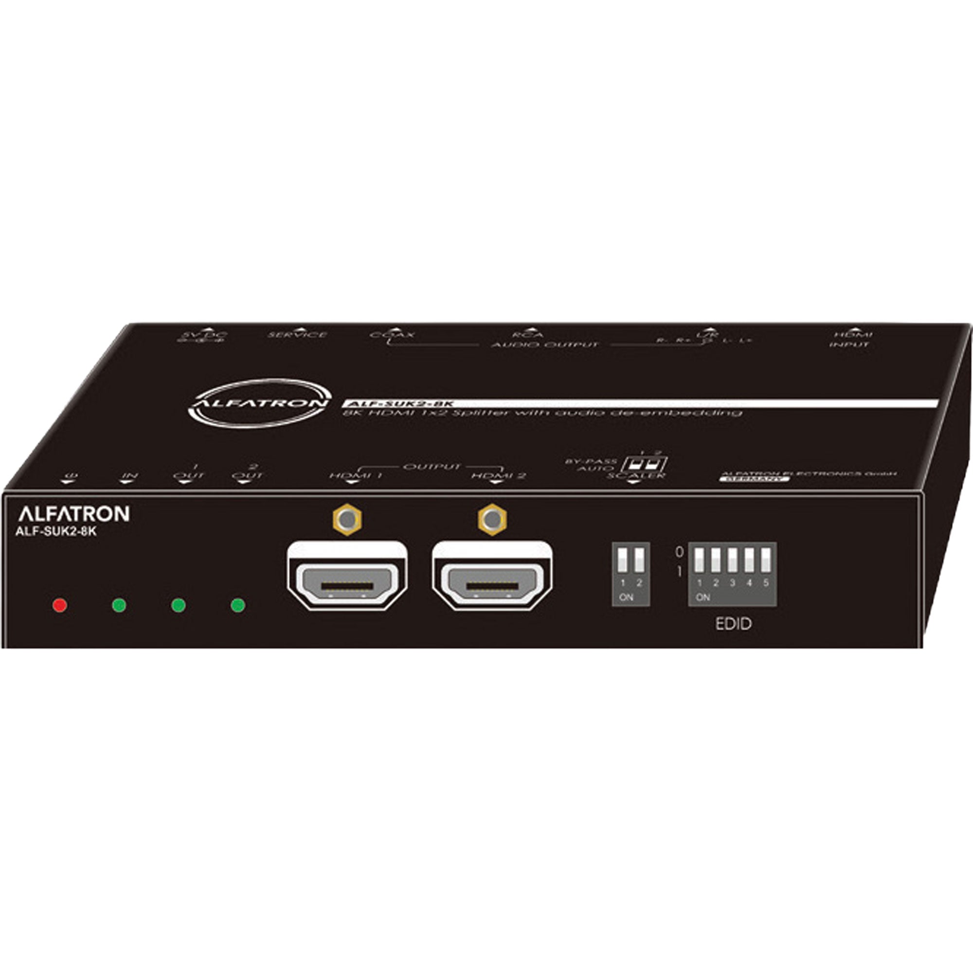 Alfatron SUK2-8K 1x2 8K60 HDMI Splitter with Downscaling and Audio De-Embedding