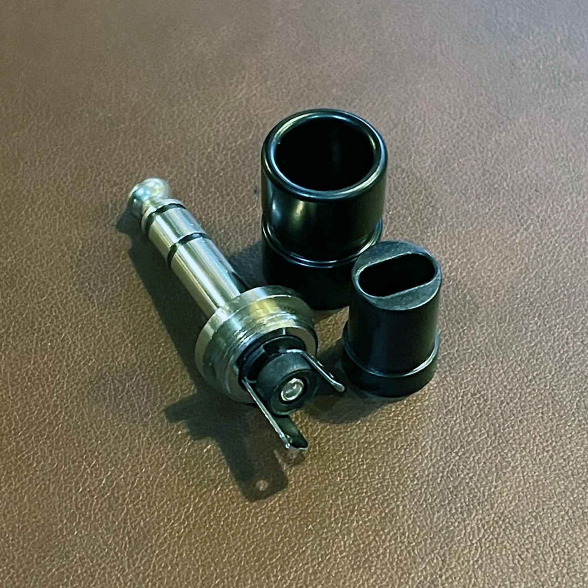 SquarePlug SPS7-SBK Compact Short Straight 1/4" TRS Stereo Cable Plugs (Black, 10 Pack)