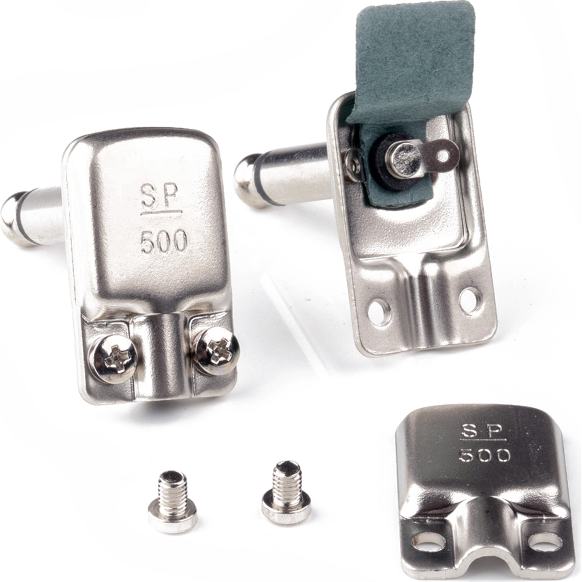 SquarePlug SP500 Compact Pancake Right-Angle 1/4" TS Mono Cable Plugs (Matte Nickel, 10 Pack)