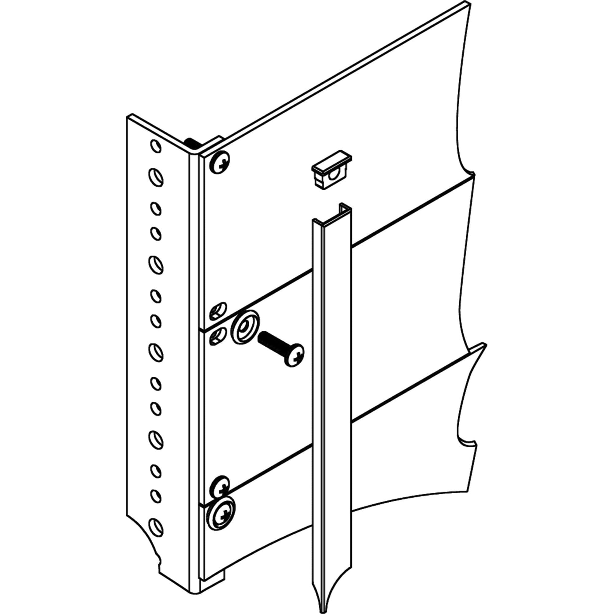 Middle Atlantic TA Trim Strip 45U (Black Brushed and Anodized)