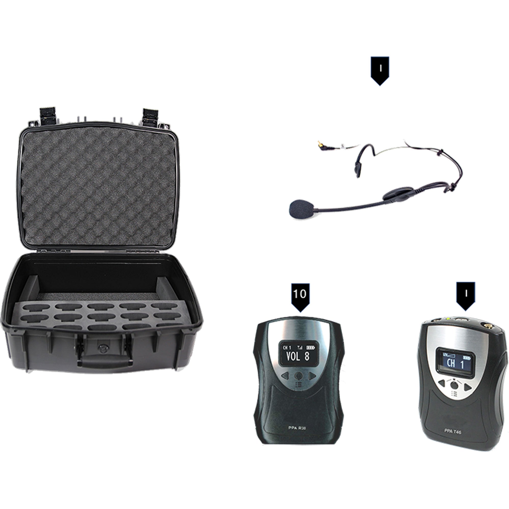 Williams AV TGS PRO 738 Personal PA FM Tour Guide System (Multi-Channel)