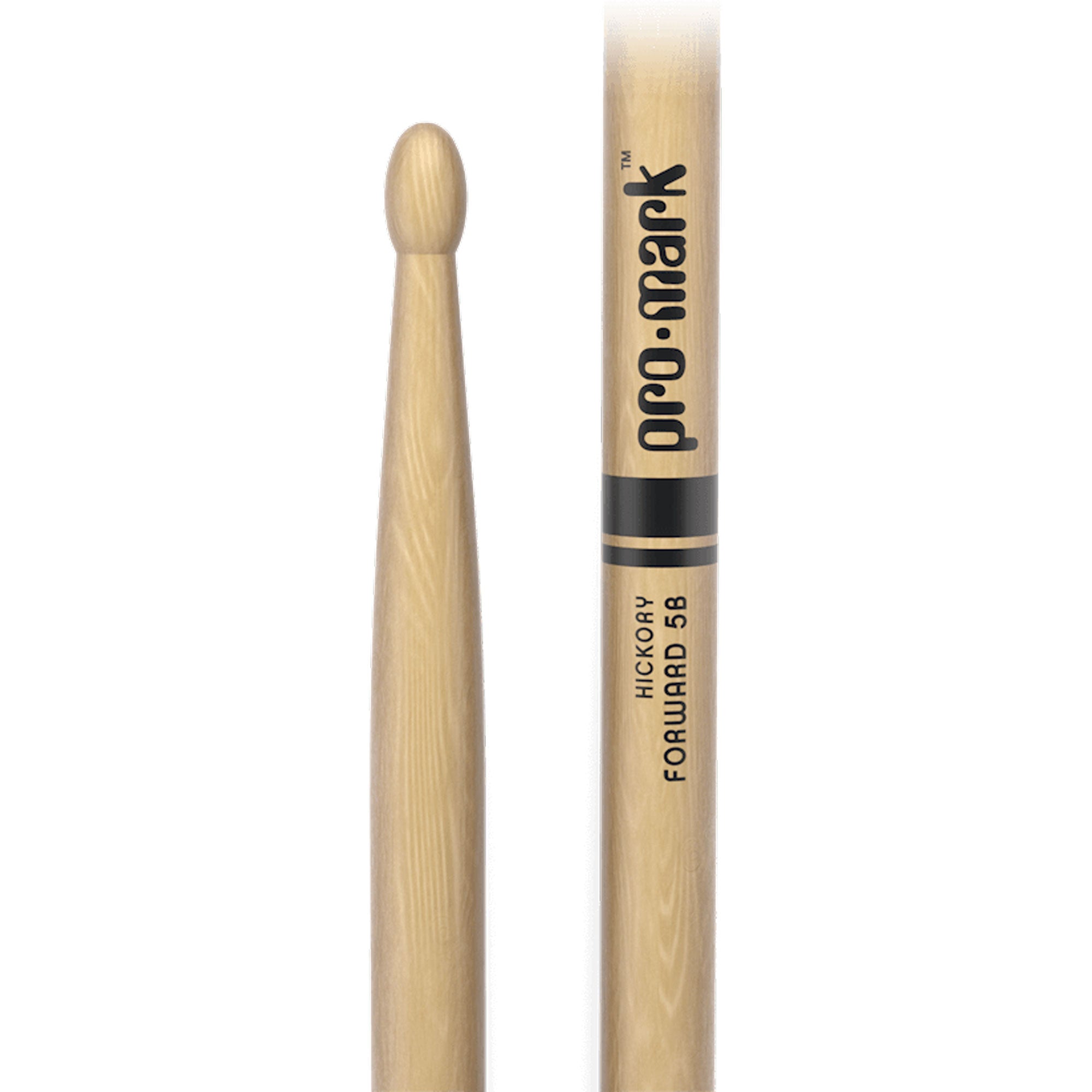 D'Addario ProMark TX5BW Classic Forward 5B Hickory Drumsticks, Oval Wood Tip (Pair)