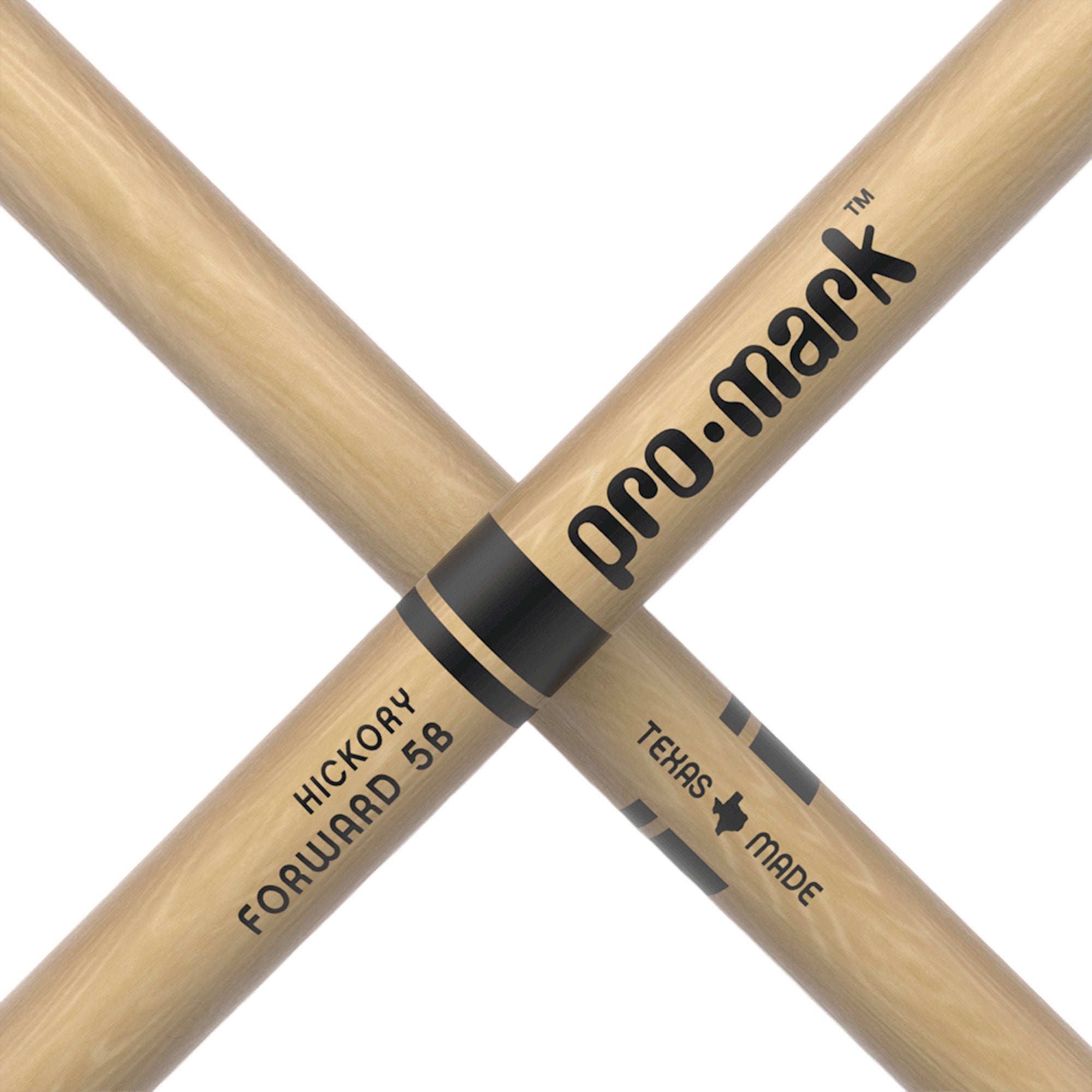 D'Addario ProMark TX5BW Classic Forward 5B Hickory Drumsticks, Oval Wood Tip (Pair)