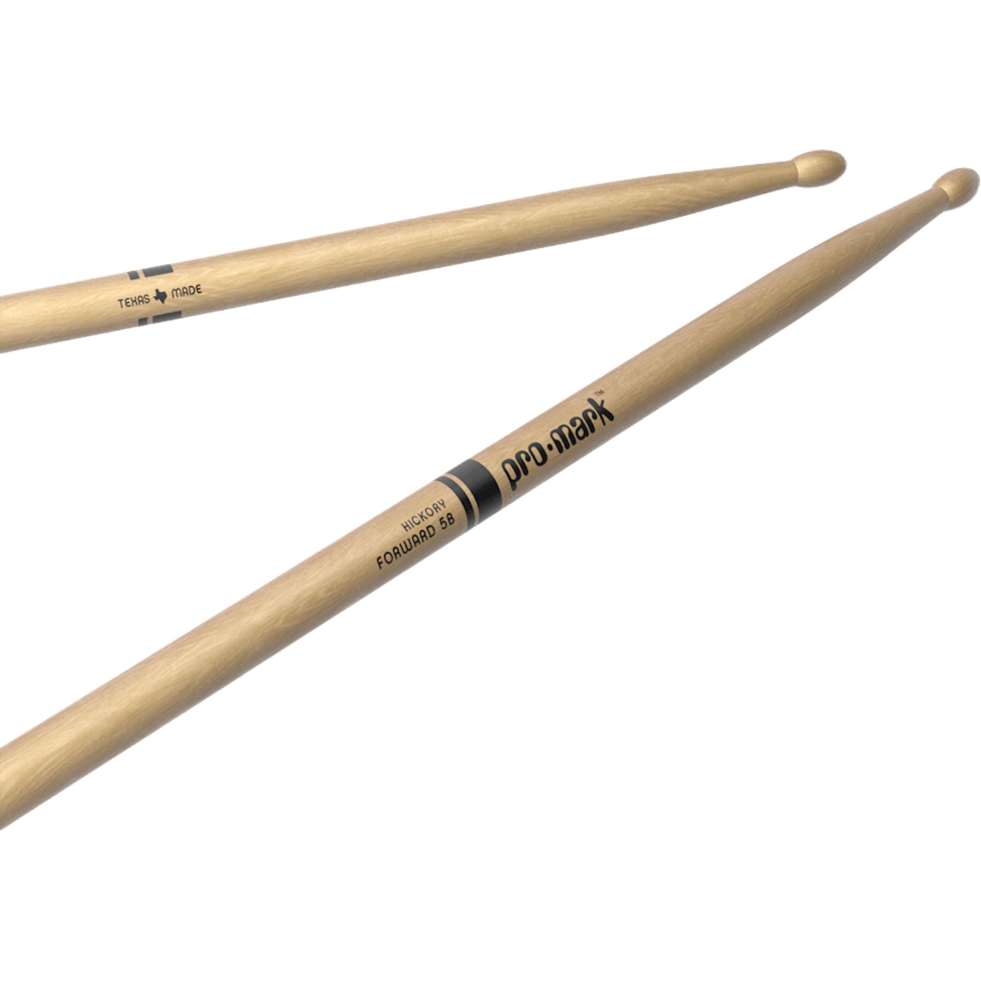 D'Addario ProMark TX5BW Classic Forward 5B Hickory Drumsticks, Oval Wood Tip (Pair)