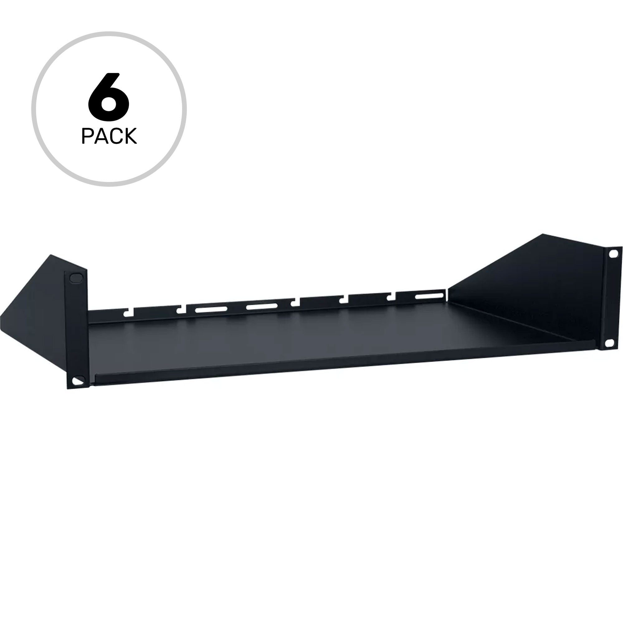 Lowell US-210CC Rack Utility Shelf (2U, 10" Deep, 6 Pack)