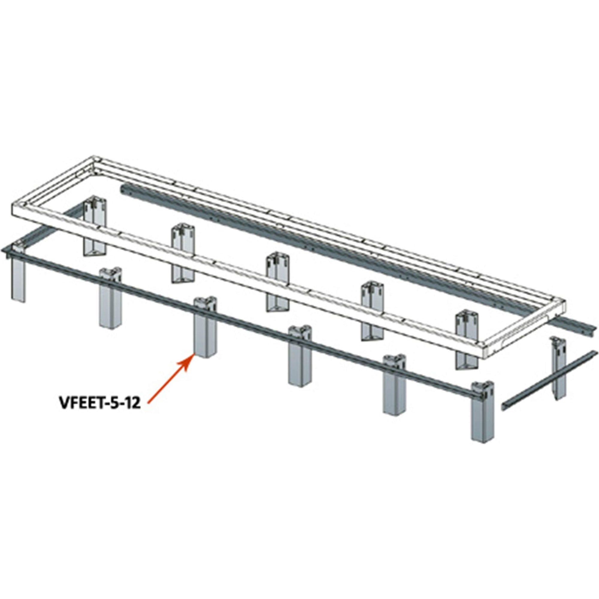 Middle Atlantic VFEET-1-12 Raised Floor Riser Feet (1 Bay)