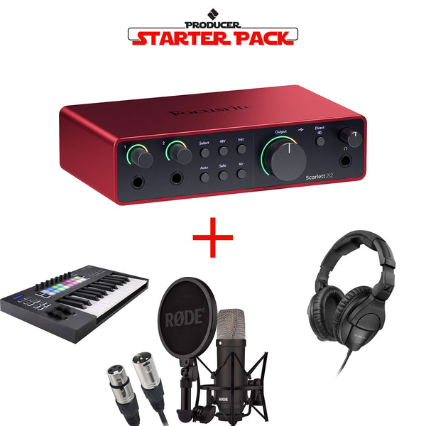 Focusrite Scarlett 2i2 Producer Starter Pack with Interface, Headphones, Mic & MIDI Controller