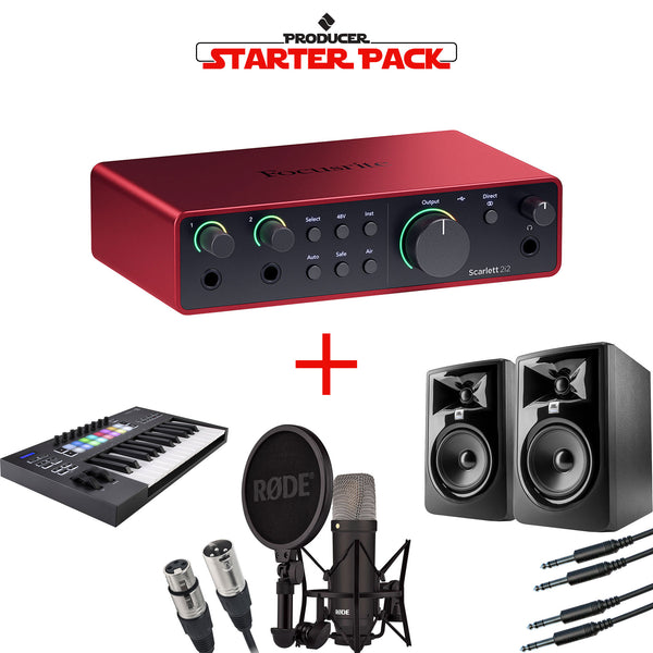 Focusrite Scarlett 2i2 Producer Starter Pack with Interface, Studio Monitors, Mic & MIDI Controller