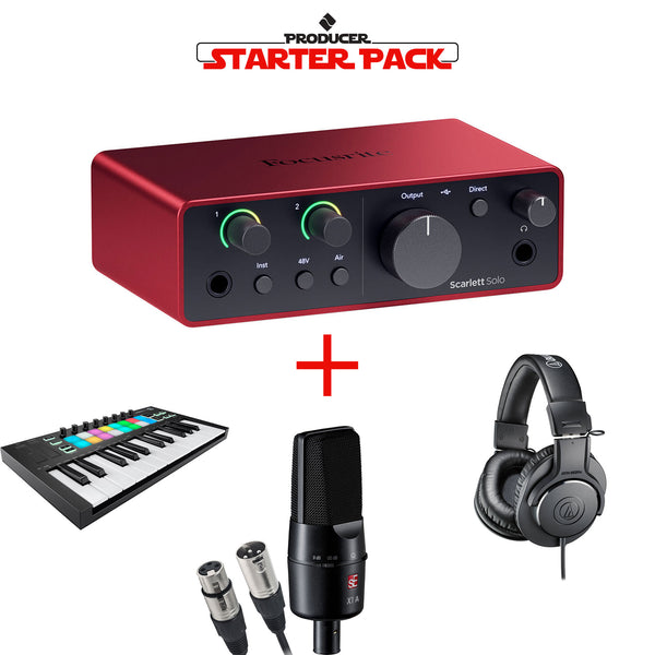 Focusrite Scarlett Solo Producer Starter Pack with Interface, Headphones, Mic & MIDI Controller