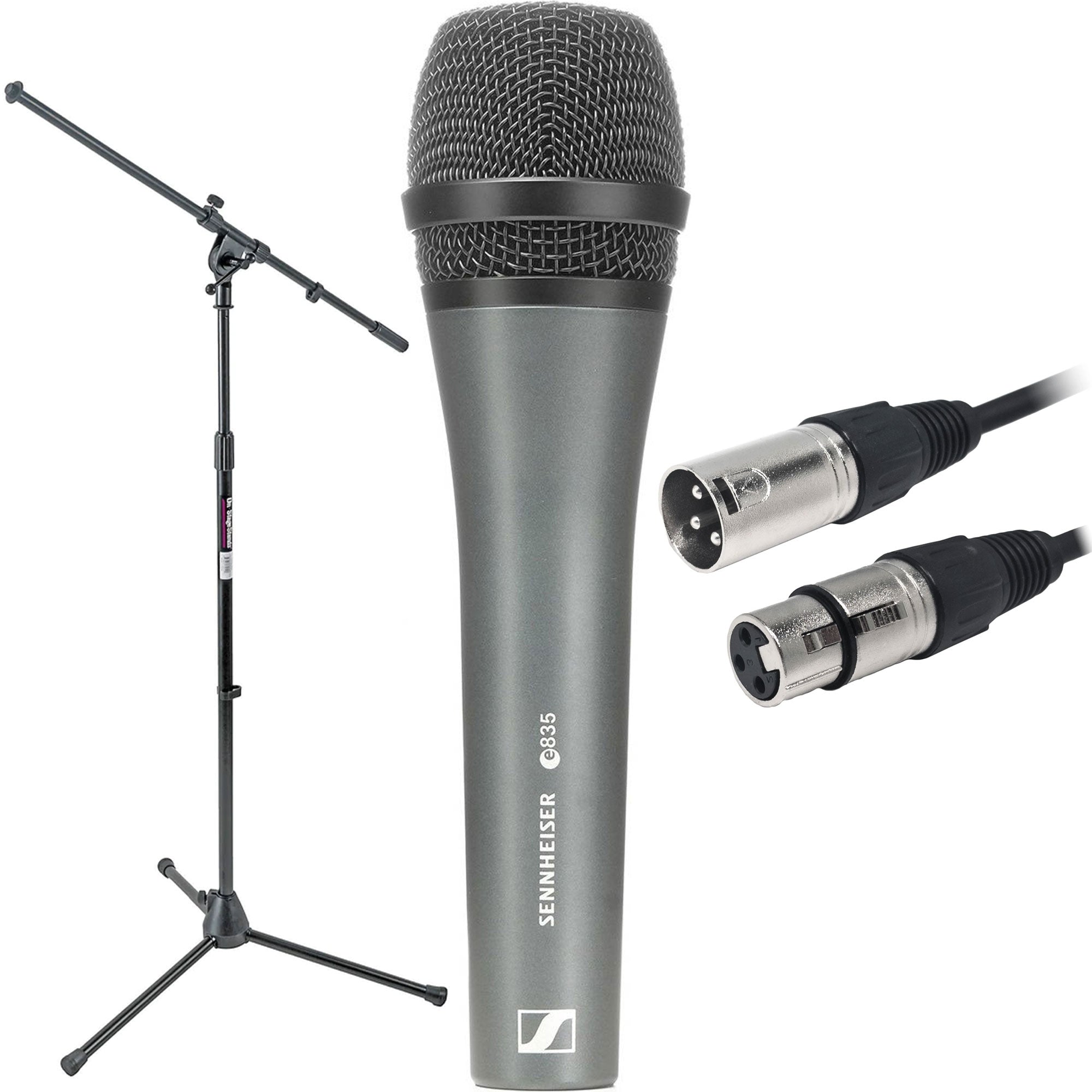 Sennheiser e 835 Stage Bundle Kit with Microphone, Tripod Boom Stand and 20' Cable