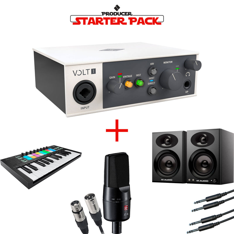 Universal Audio Volt 1 Producer Starter Pack with Interface, Studio Monitors, Mic & MIDI Controller