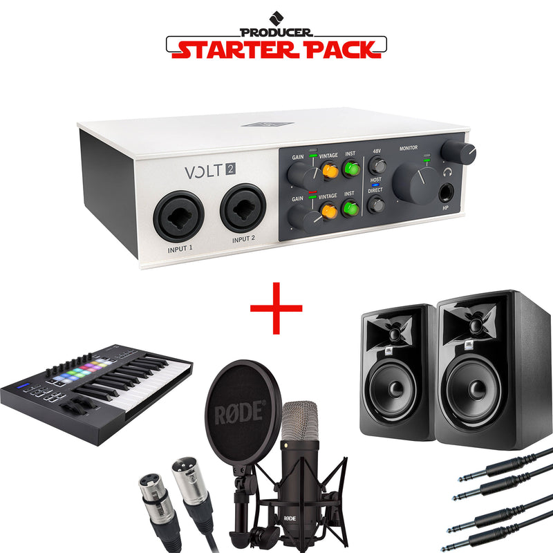 Universal Audio Volt 2 Producer Starter Pack with Interface, Studio Monitors, Mic & MIDI Controller