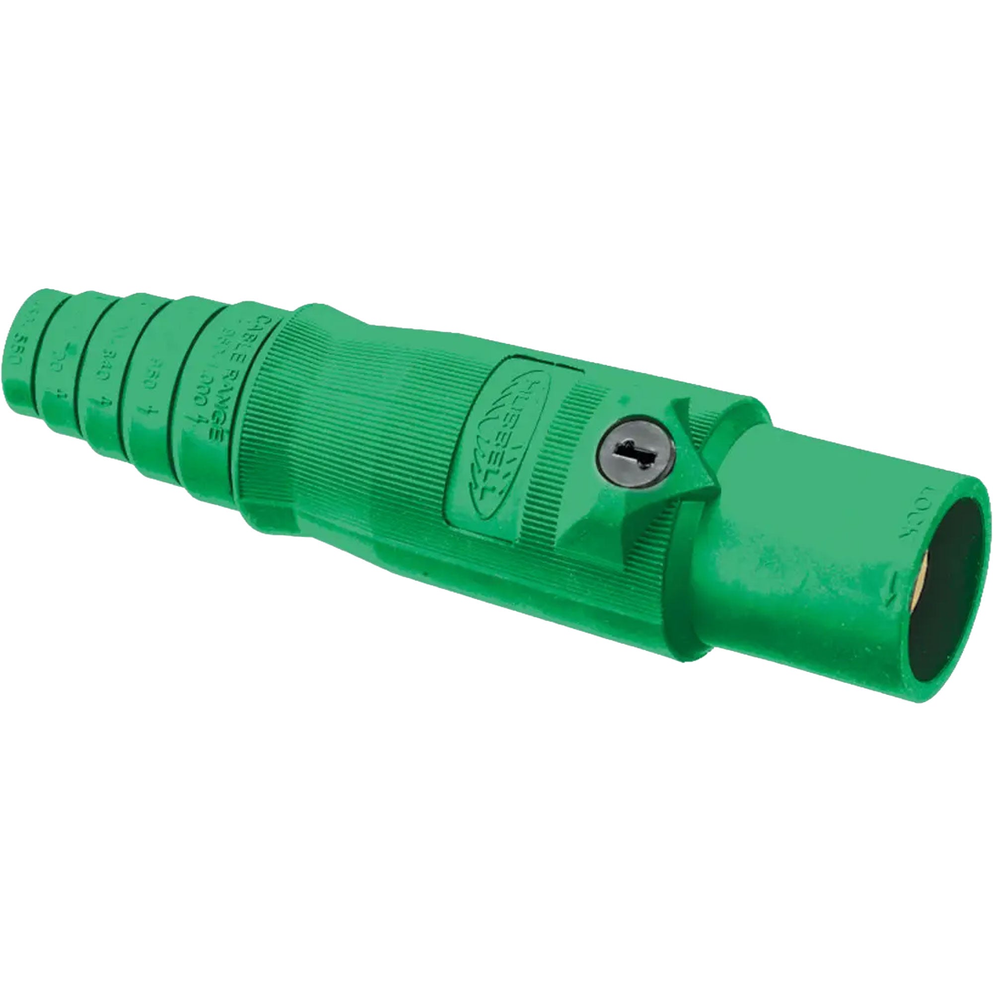 Hubbell HBL400MGN Male 400 Amp Single Pole Cam-Lock Inline Plug (Green)